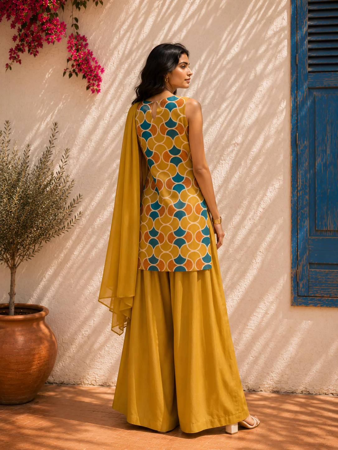 Aahista Amber Farshi Set with Dupatta - Image 3