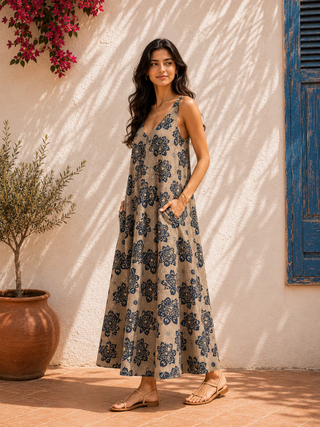 Aahista Mandala Printed Maxi Dress - Image 3