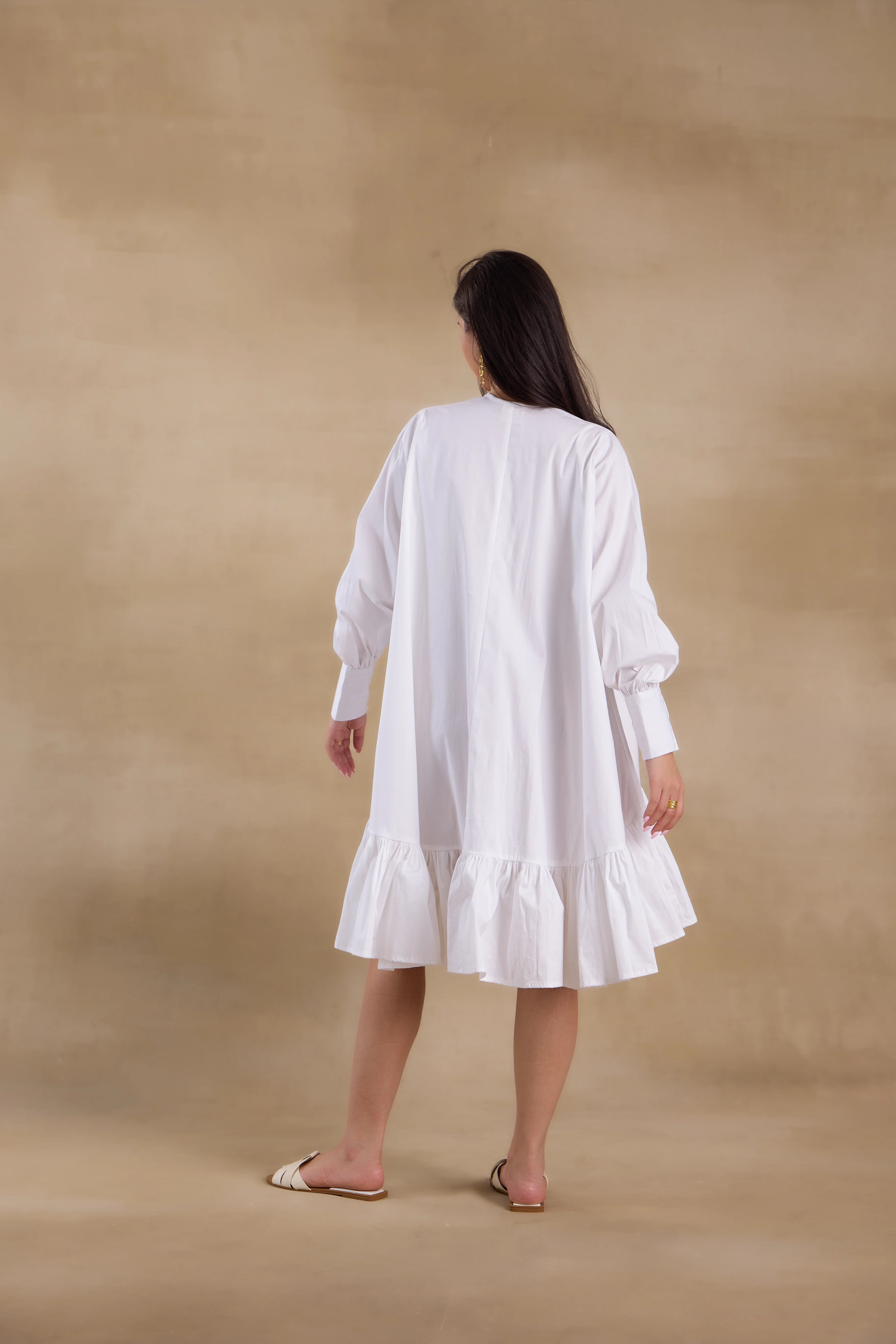 Alaya Essentials White Tiered Ruffle Dress - Image 7