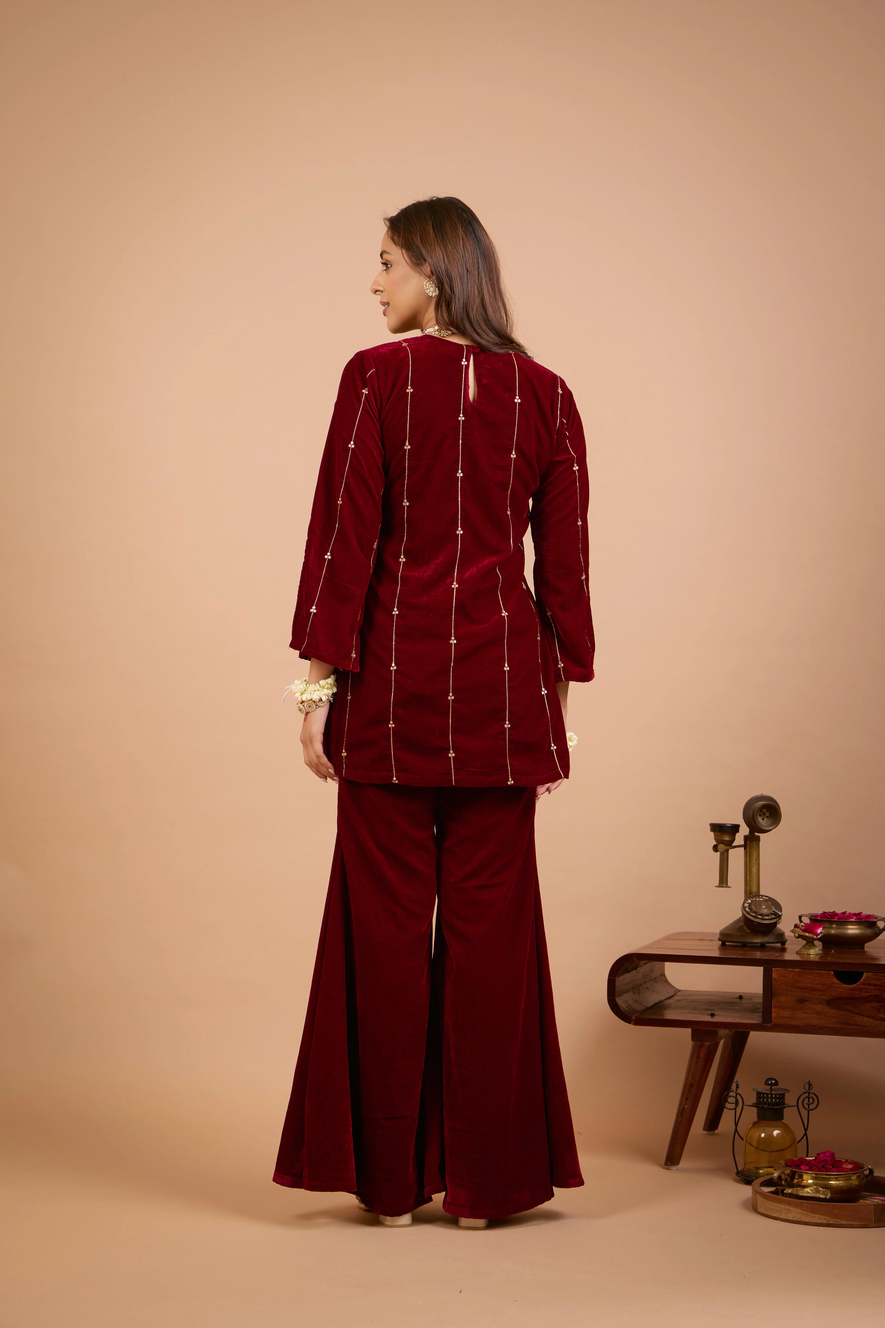 Alaya Jugni Plum Red Phiran Kurta - Image 7