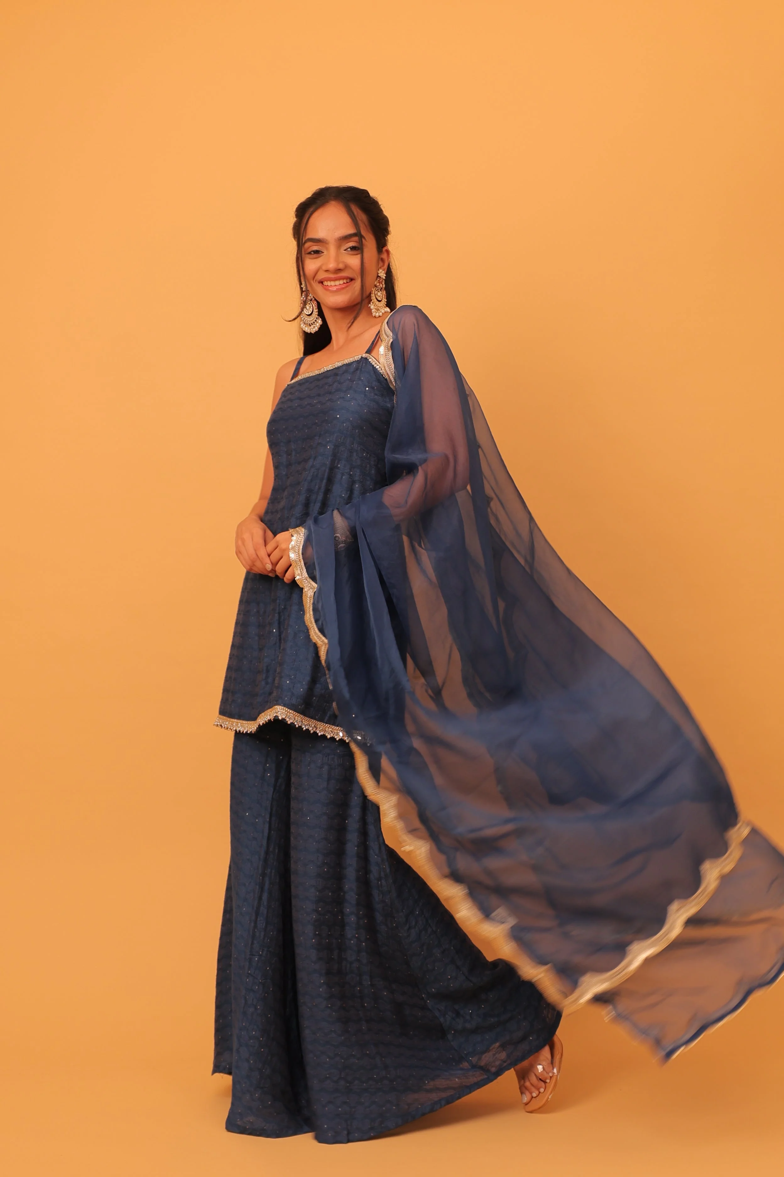 Alaya Mehfil Azure Blue Cami Kurta Set - Image 3