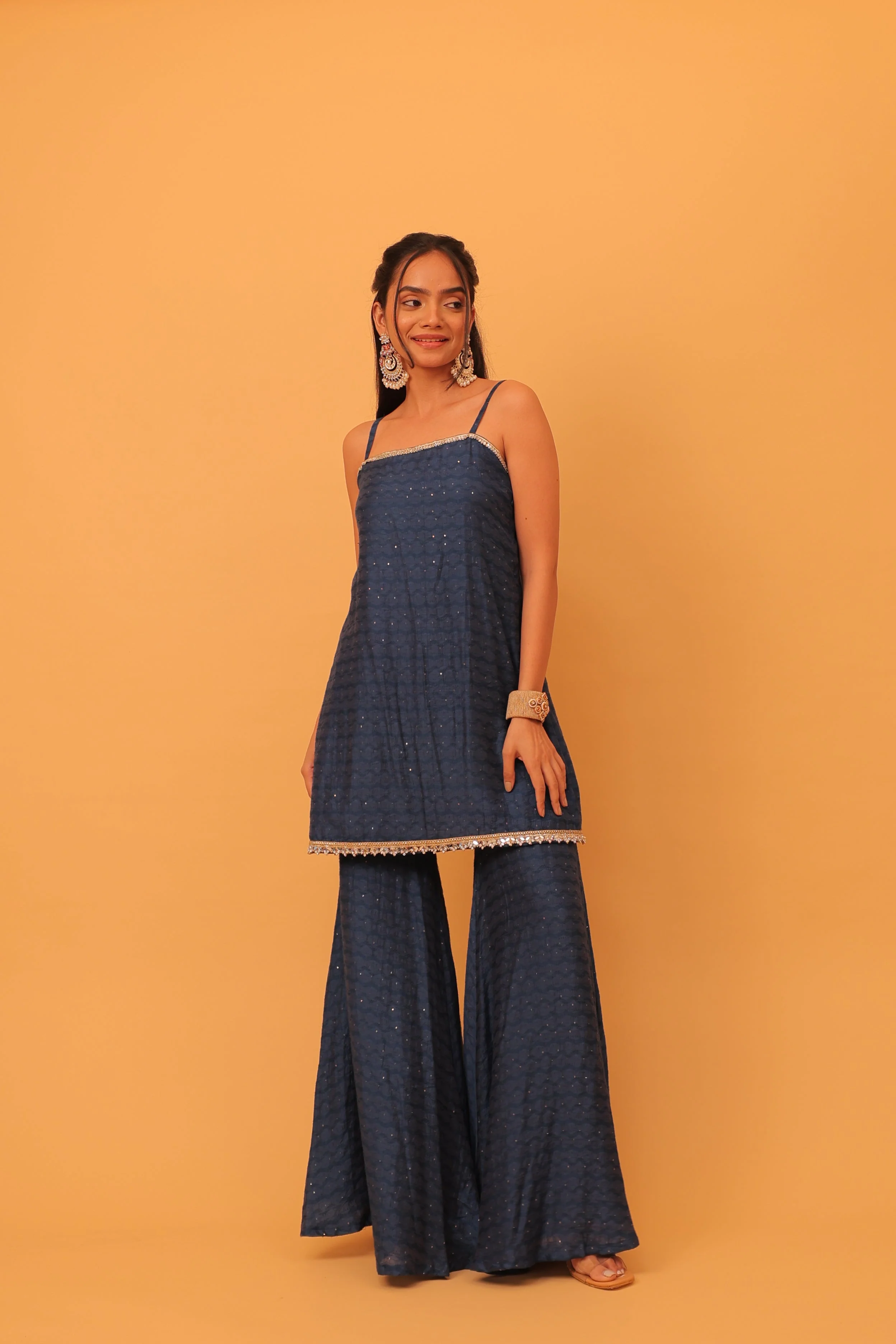 Alaya Mehfil Azure Blue Cami Kurta Set - Image 4