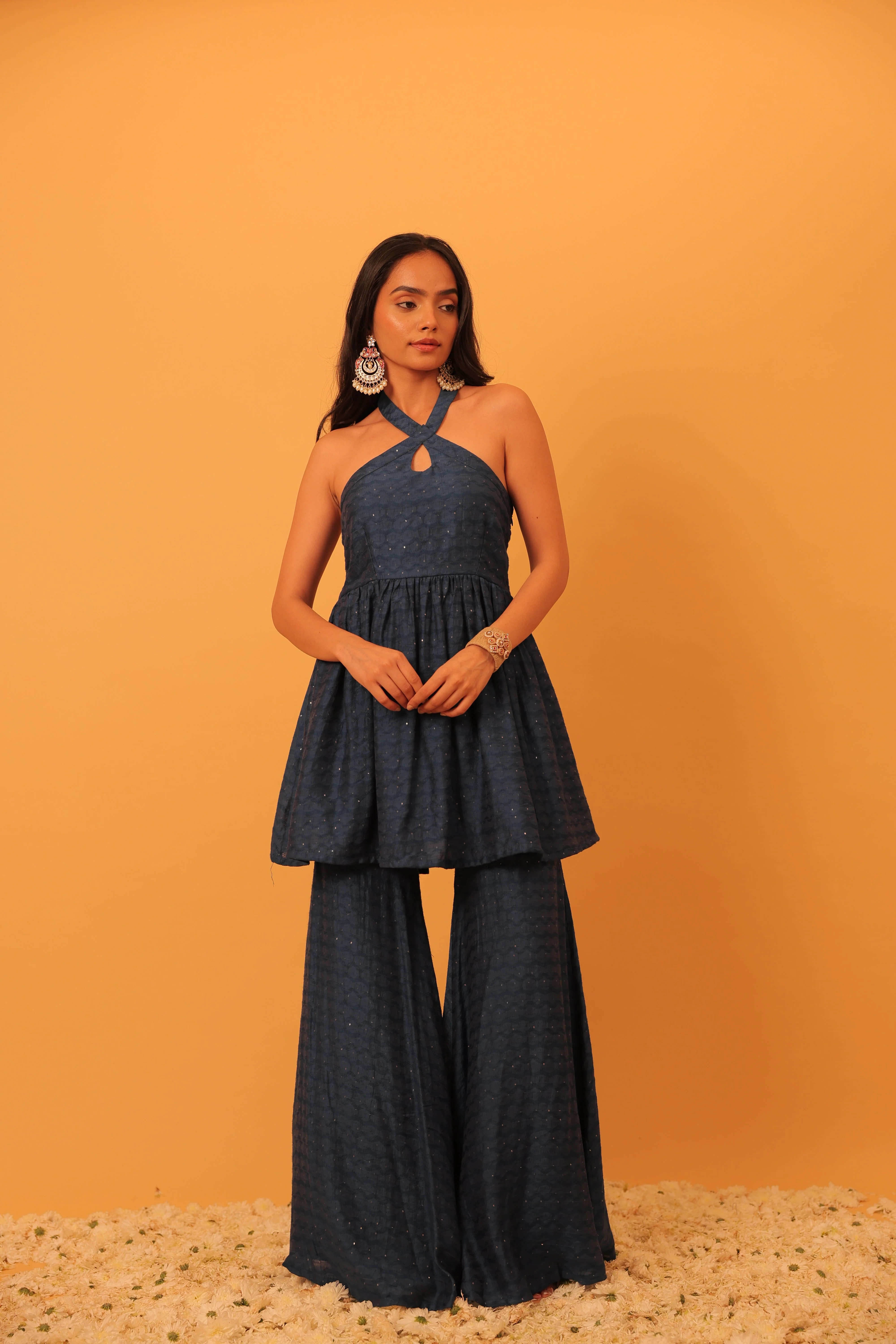 Alaya Mehfil Azure Blue Peplum Kurta Set - Image 2