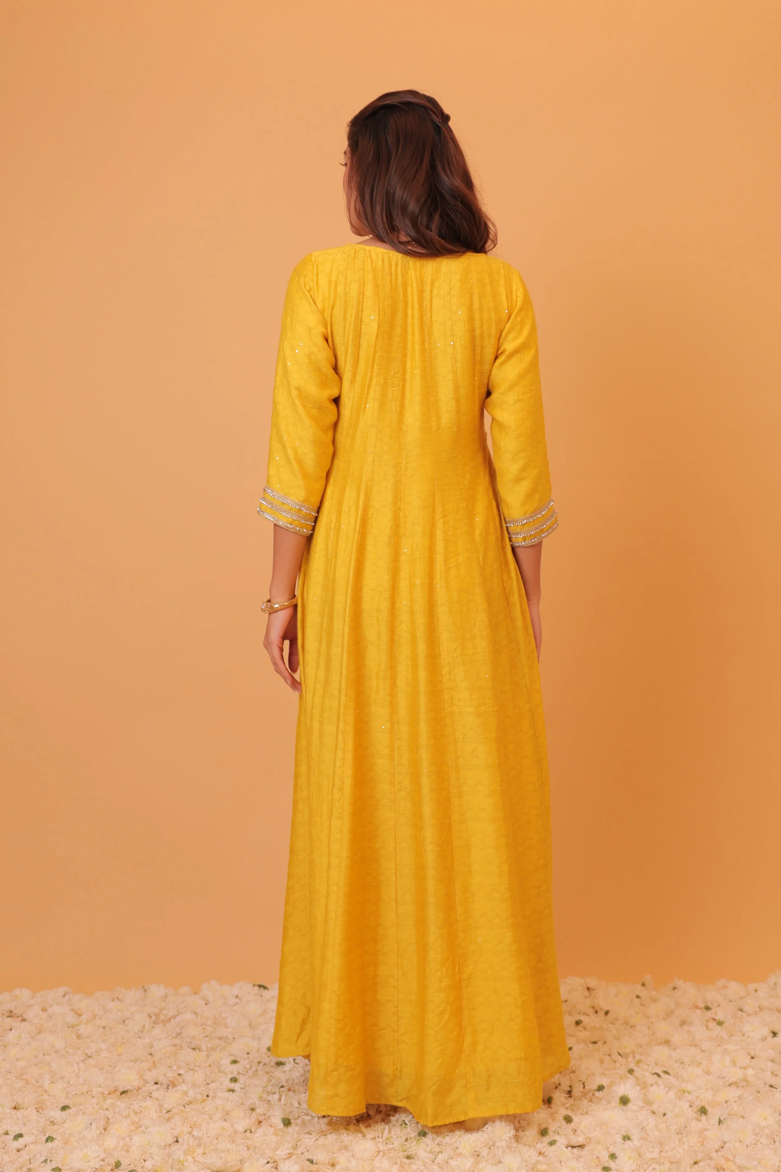 Alaya Mehfil Canary Yellow Anarkali Set - Image 5