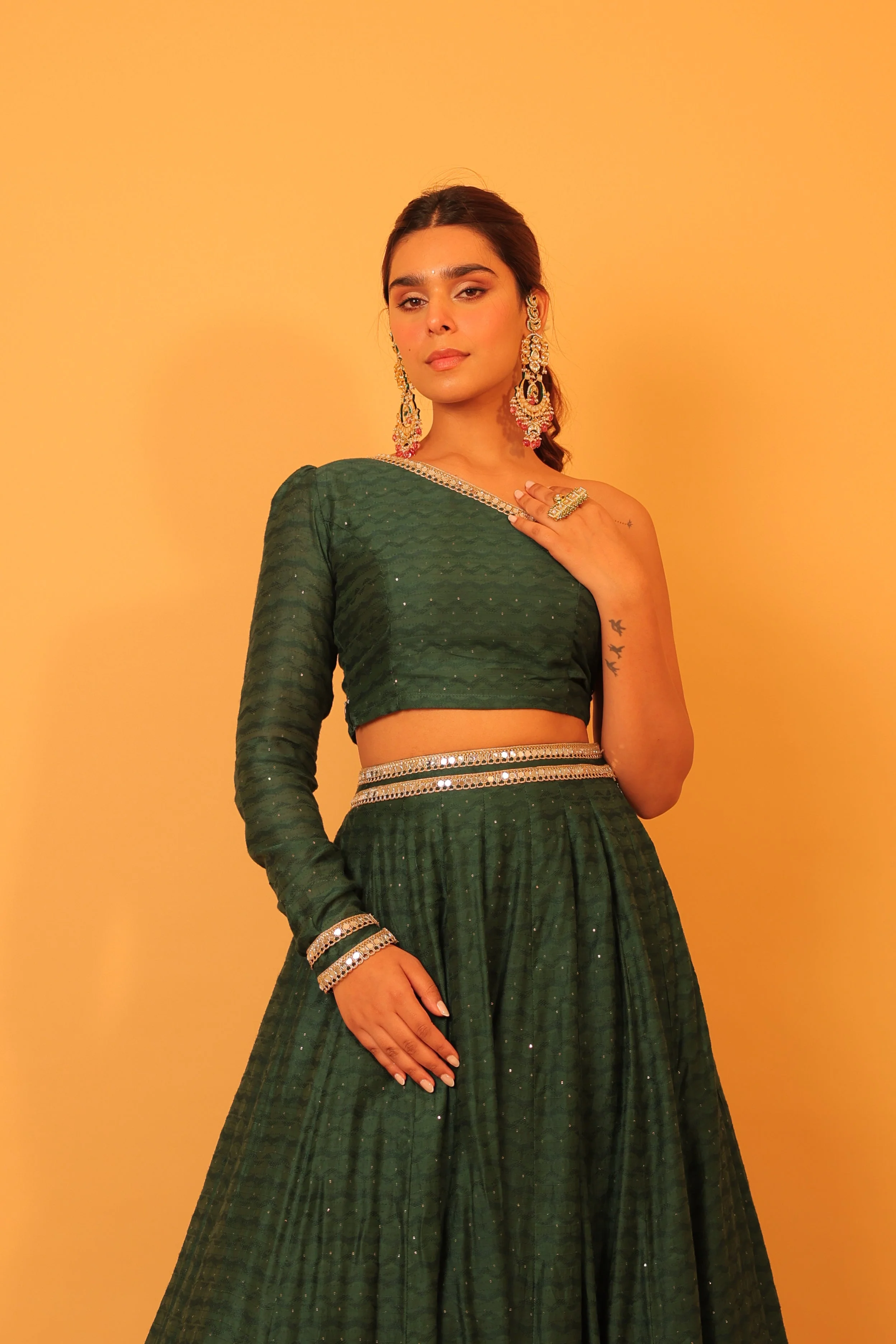Alaya Mehfil Ruby Green Lehenga Set - Image 3