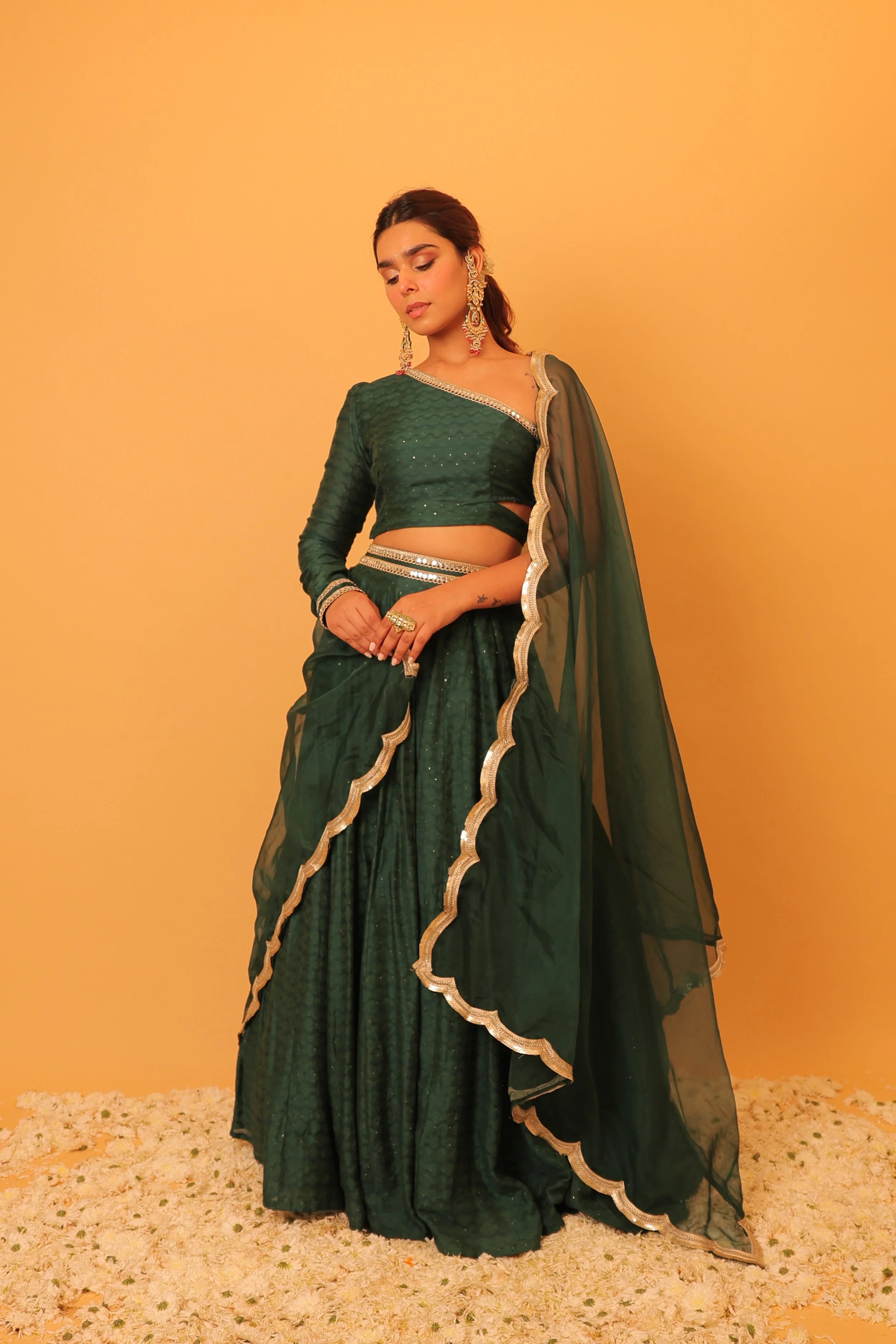 Alaya Mehfil Ruby Green Lehenga Set - Image 5