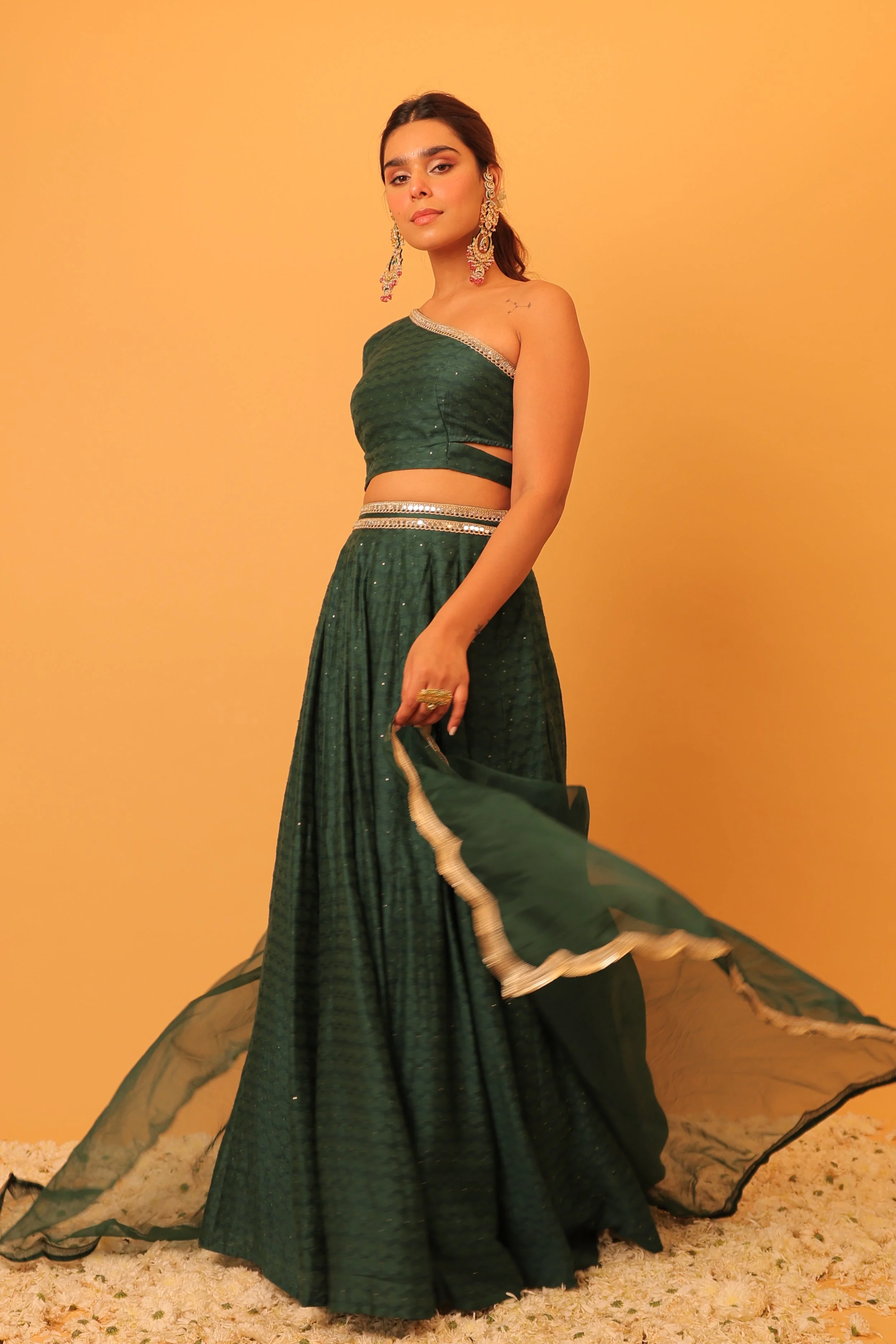 Alaya Mehfil Ruby Green Lehenga Set - Image 6