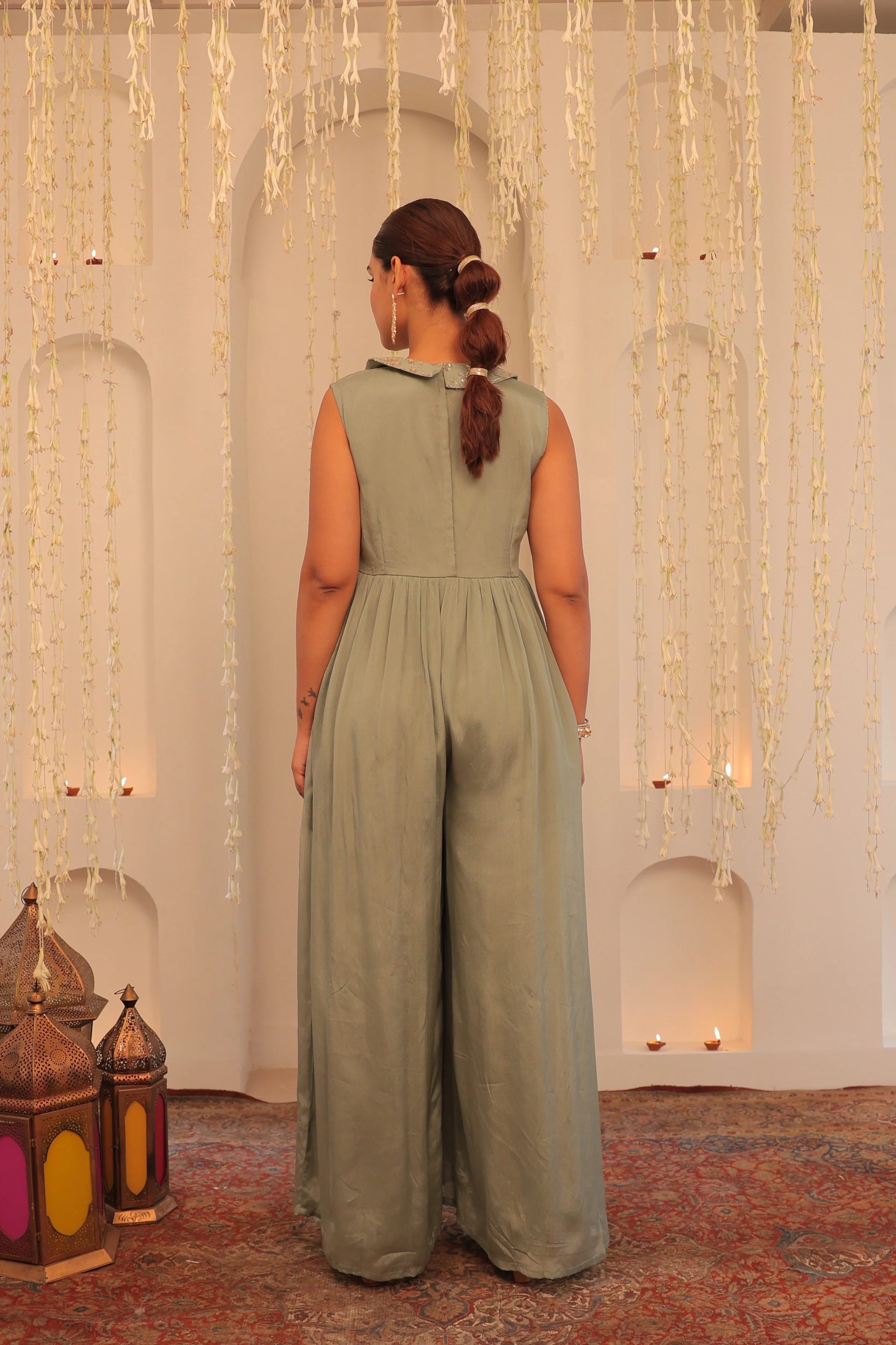 Alaya Mehfil Smoke Green Jumpsuit - Image 6