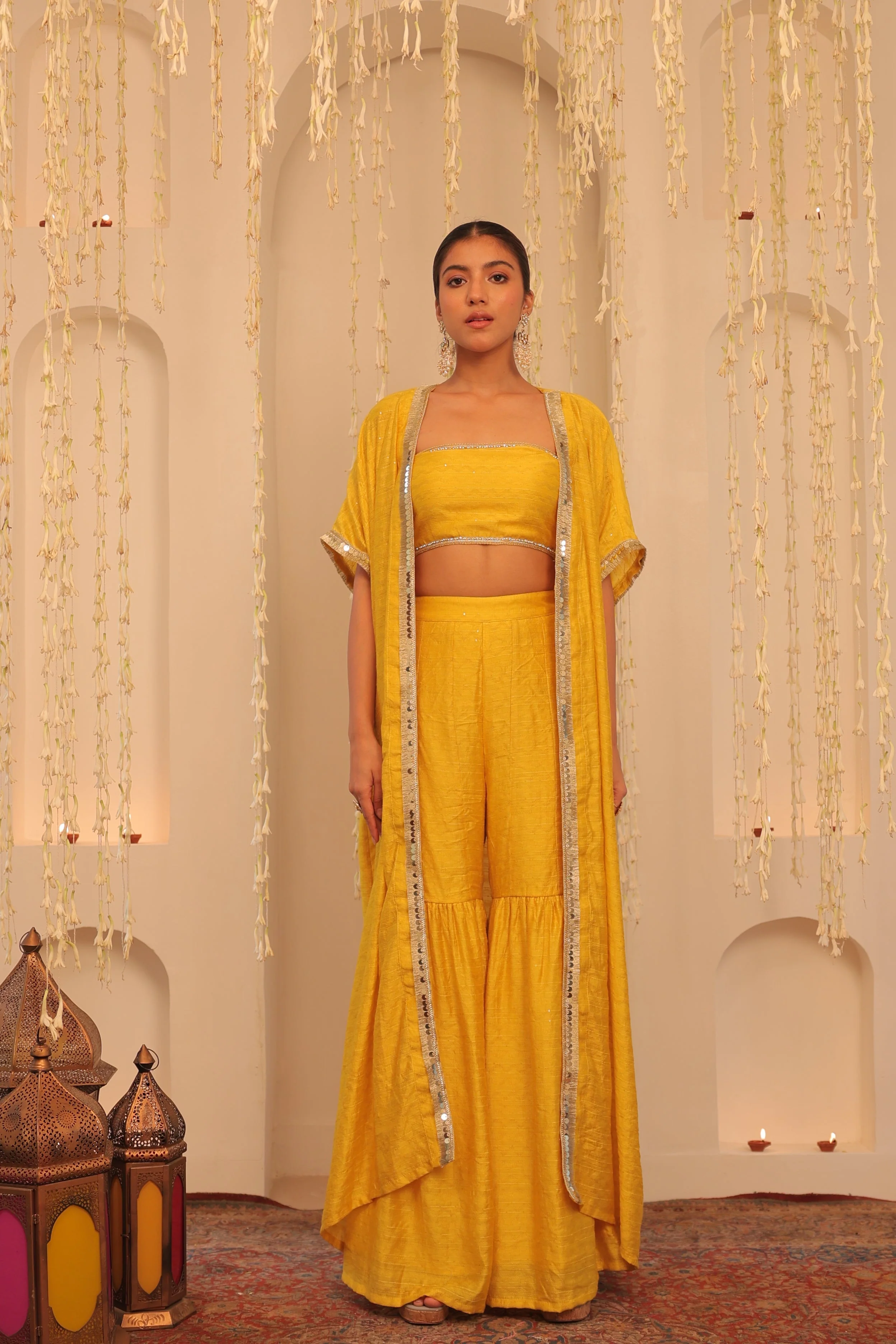 Alaya Mehfil Yellow Overlay Set - Image 4