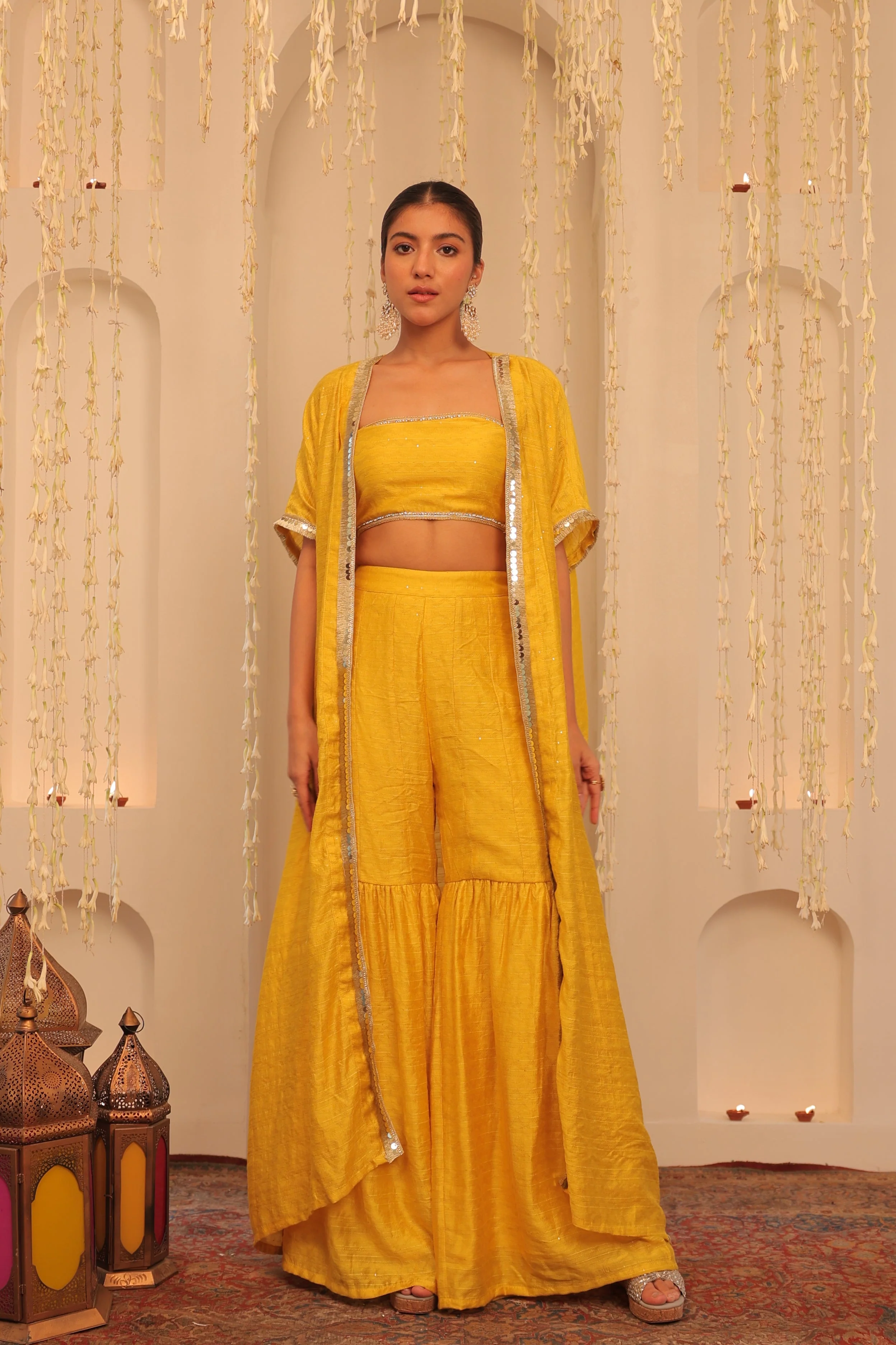 Alaya Mehfil Yellow Overlay Set - Image 5