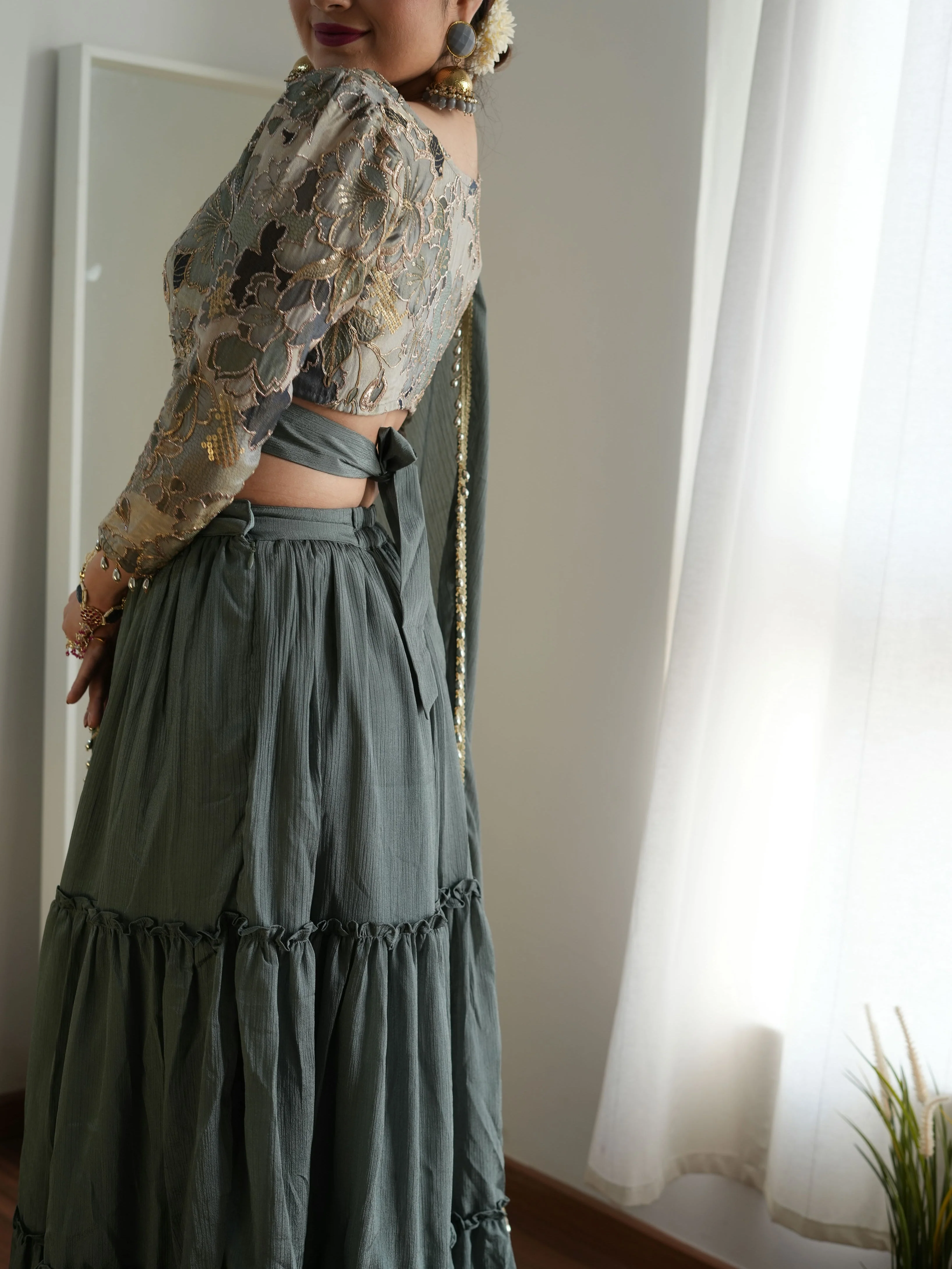Alaya Noor Wrap Blouse Lehenga Set - Image 6