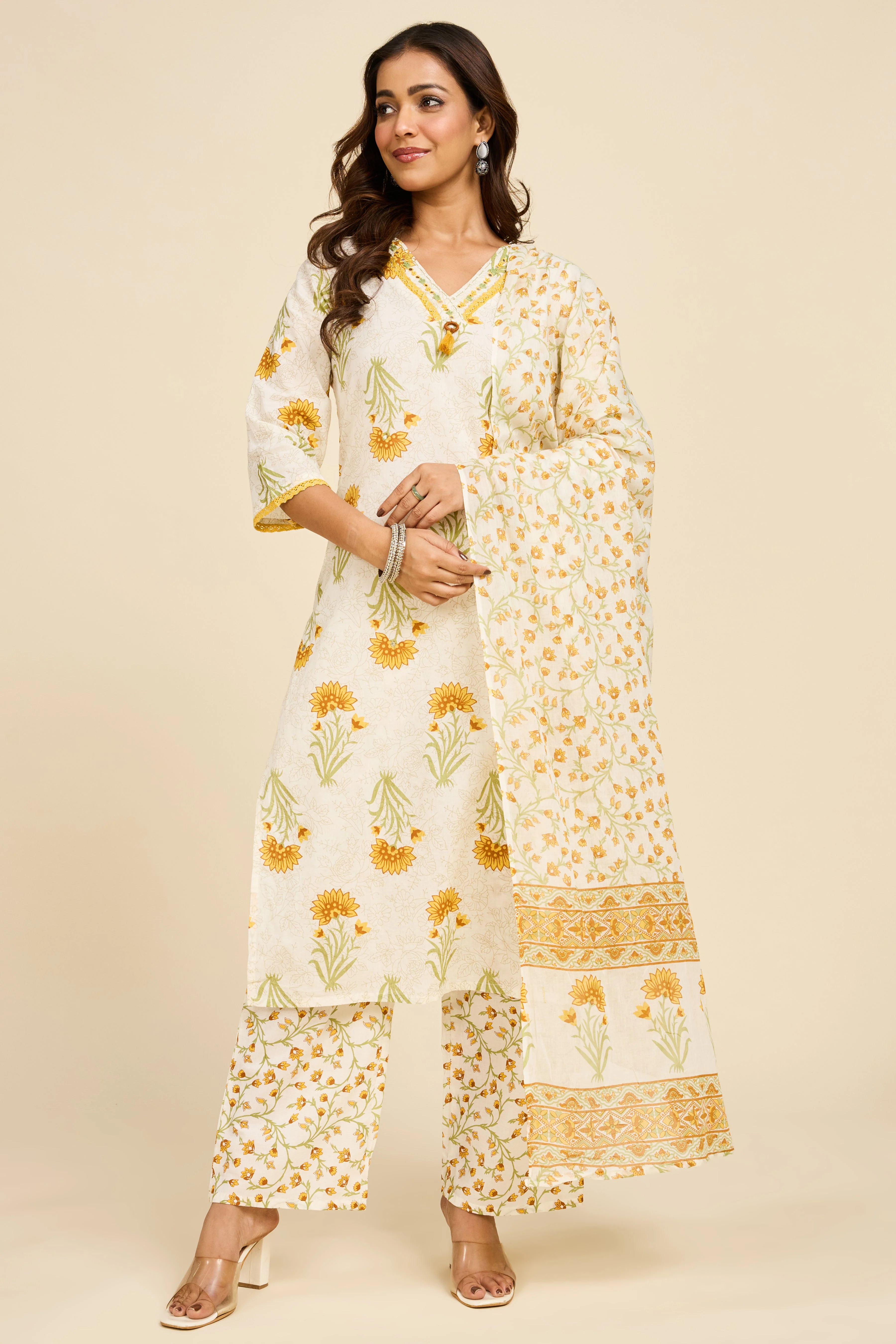 Alaya Select Floral Cotton Kurta Set