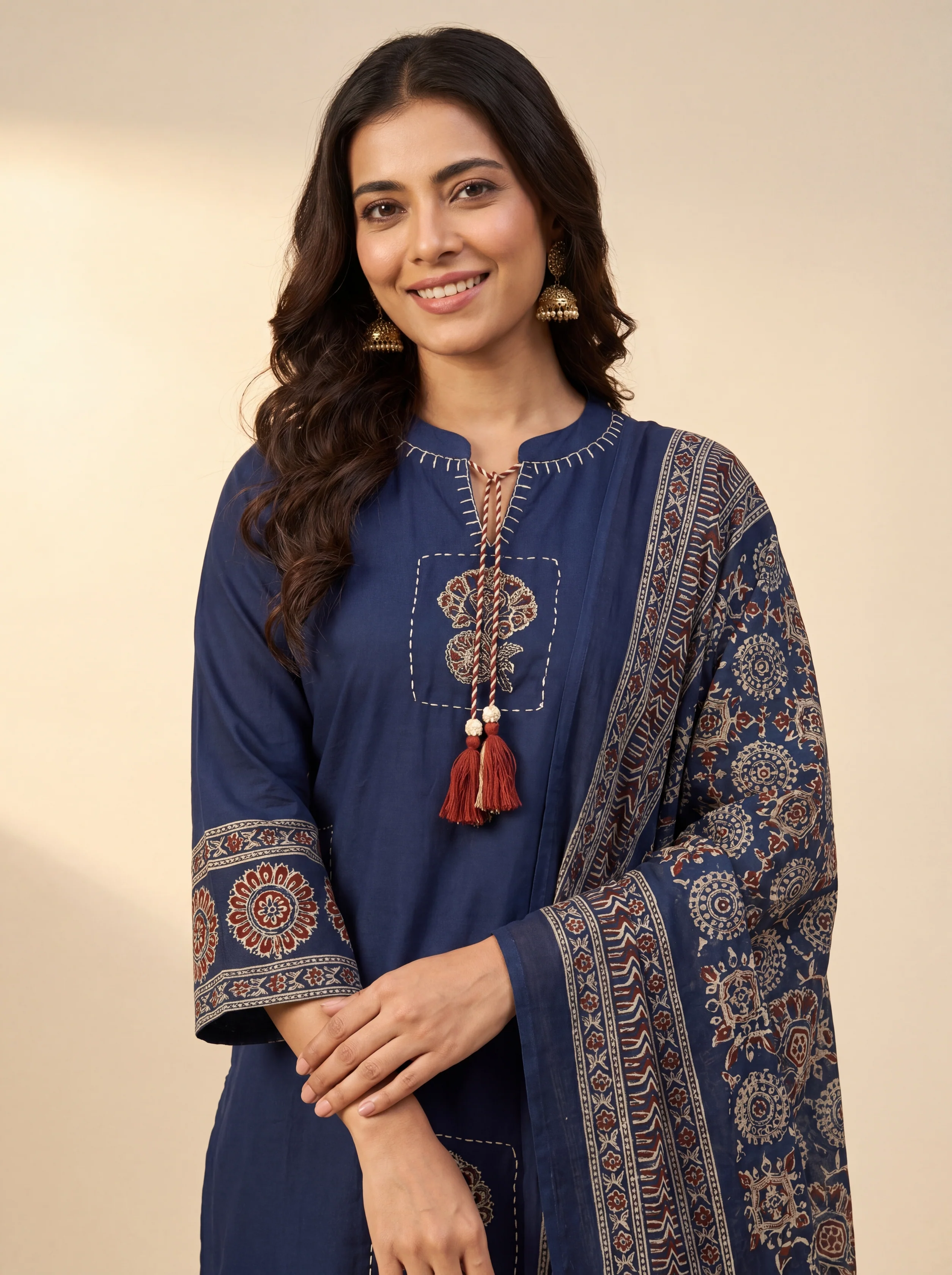 Alaya Select Indigo Ajrakh Kurta Set - Image 2