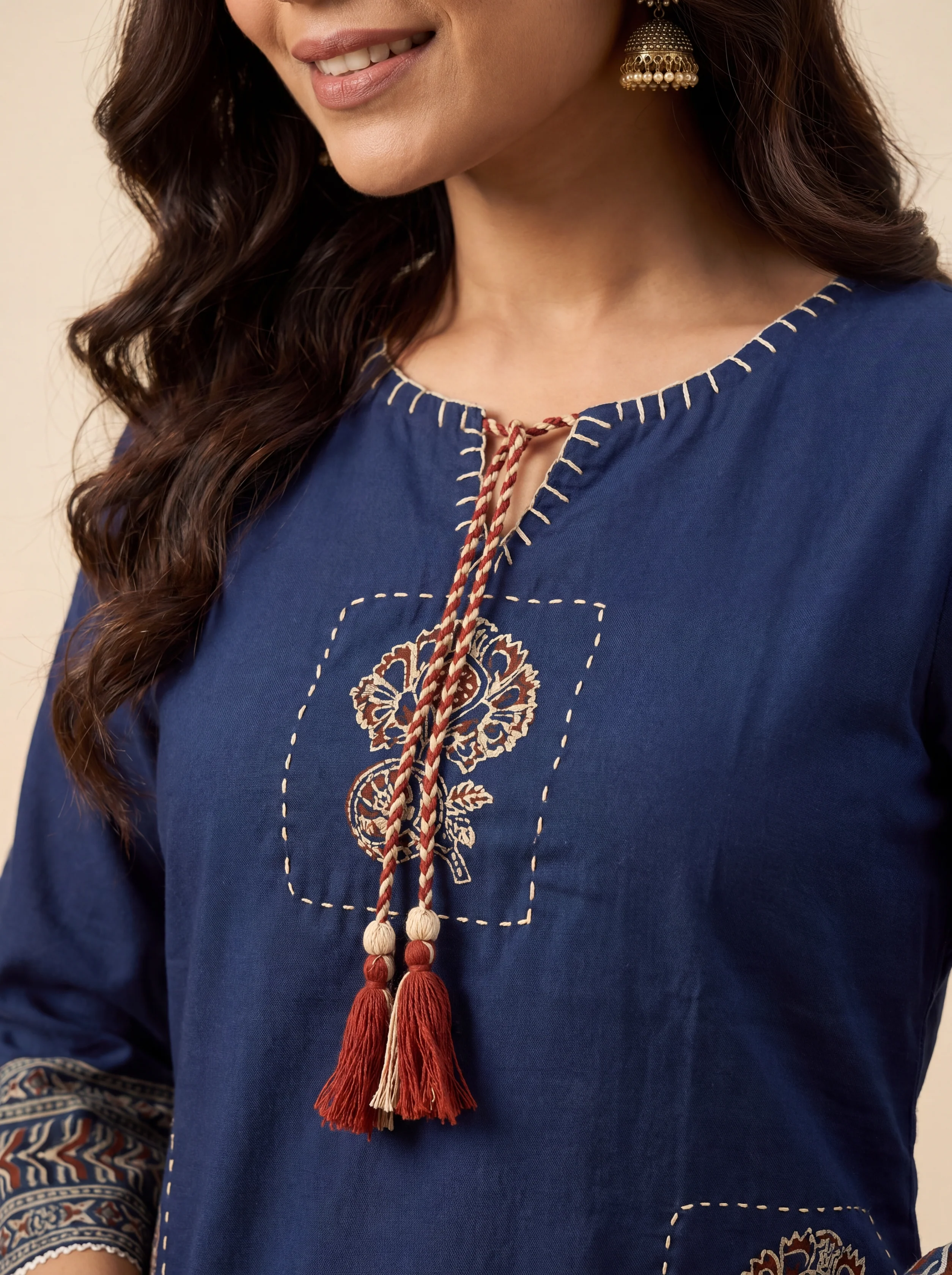 Alaya Select Indigo Ajrakh Kurta Set - Image 3