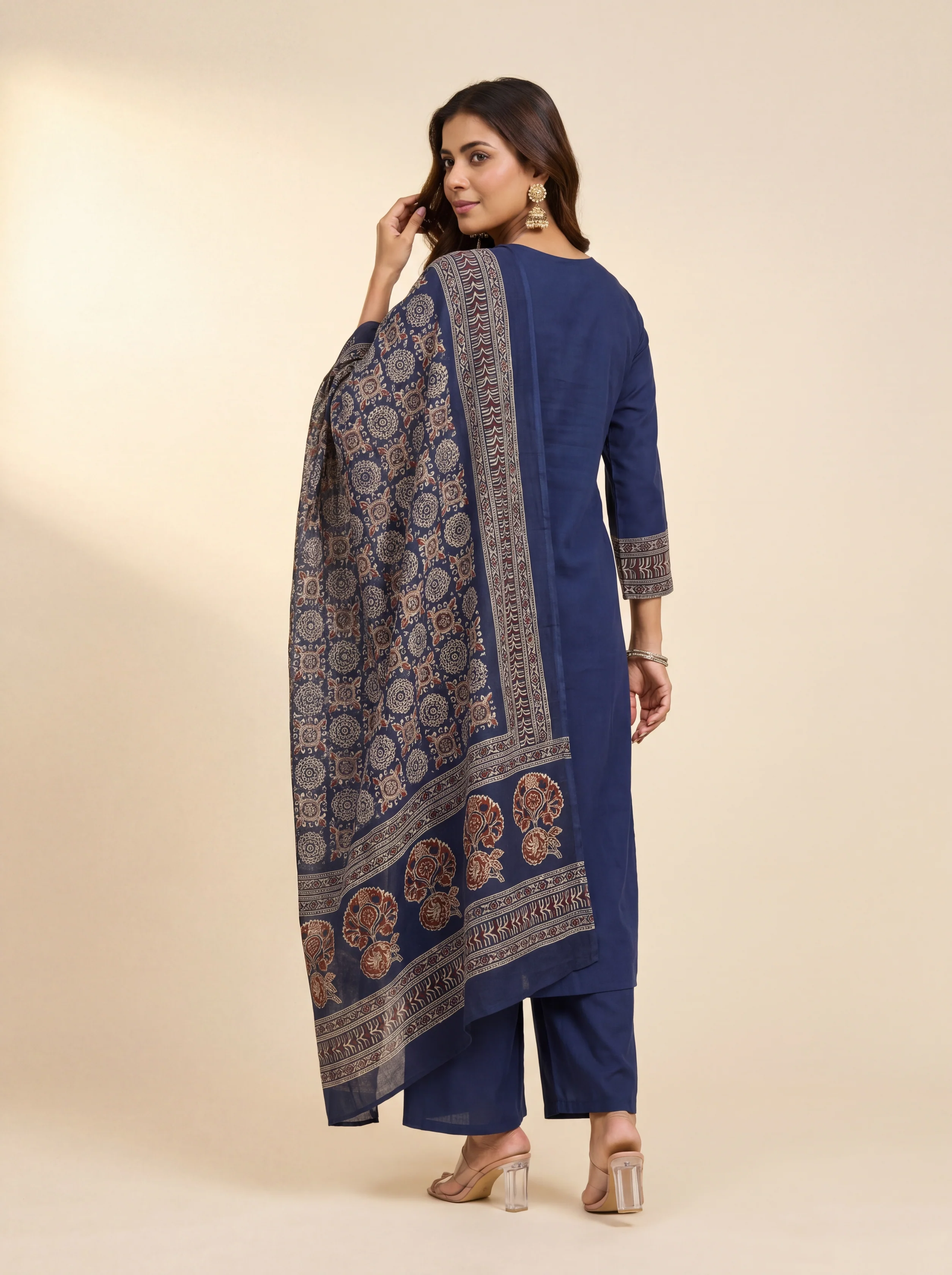 Alaya Select Indigo Ajrakh Kurta Set - Image 4