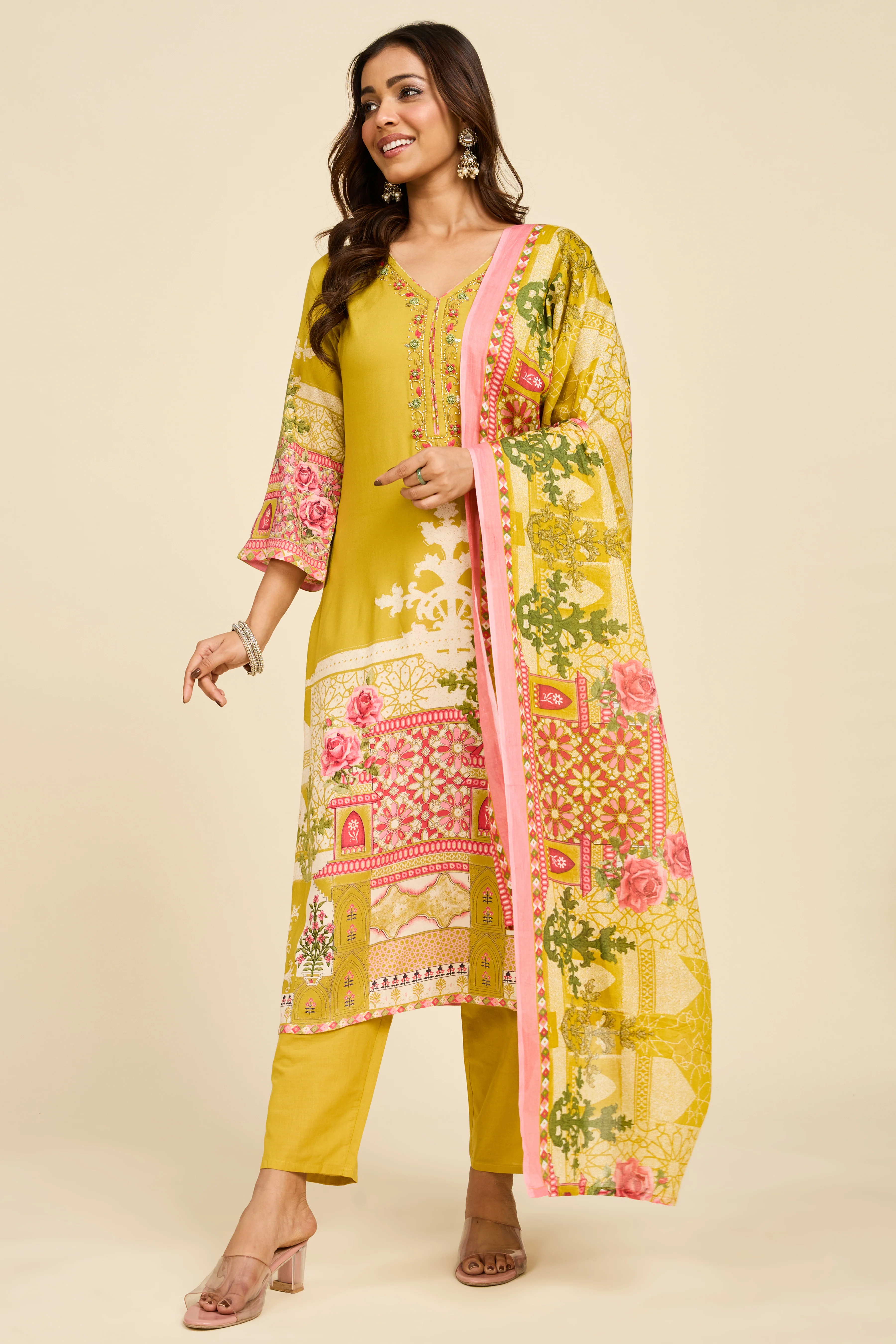 Alaya Select Pista Flora Kurta Set - Image 3