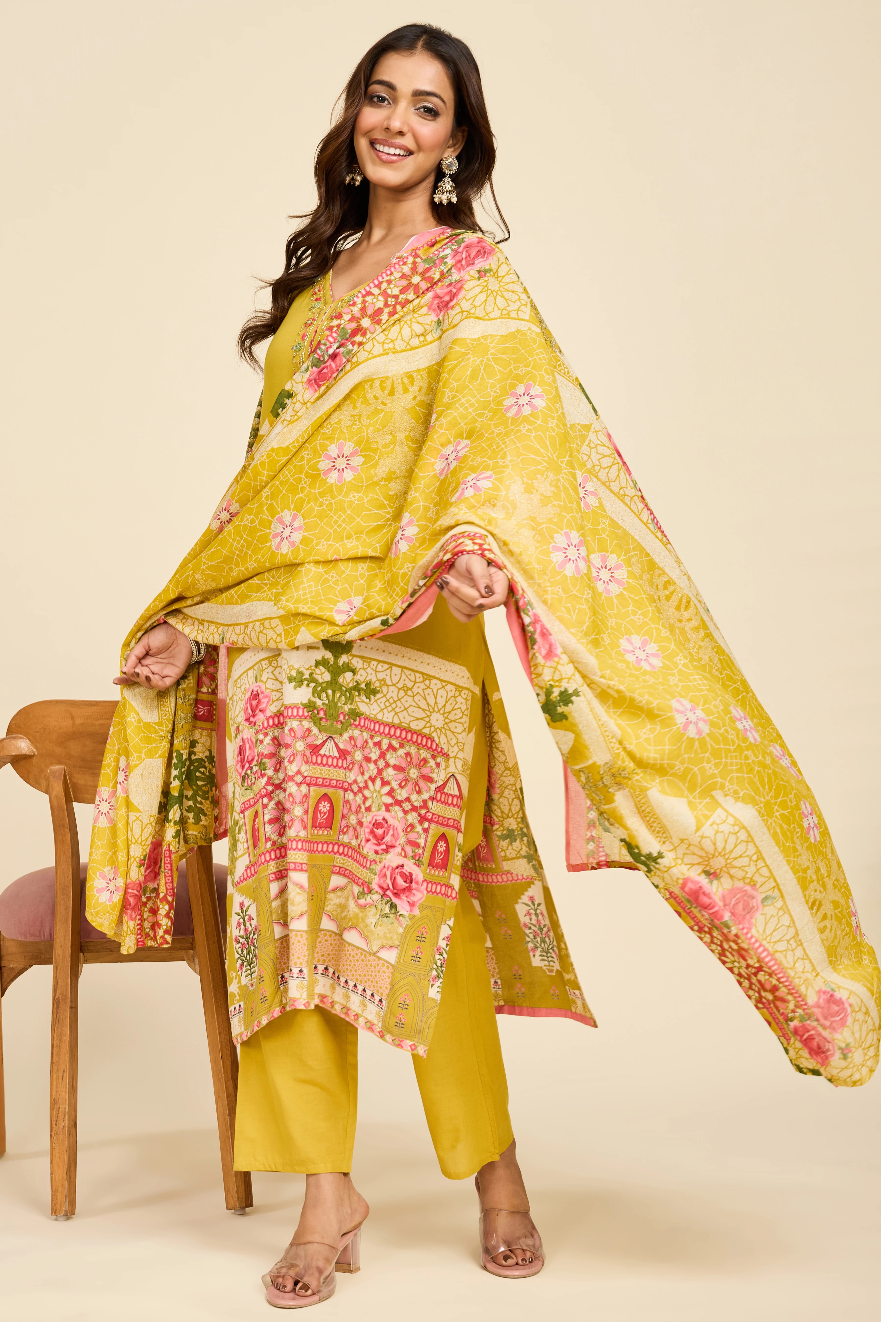 Alaya Select Pista Flora Kurta Set - Image 4