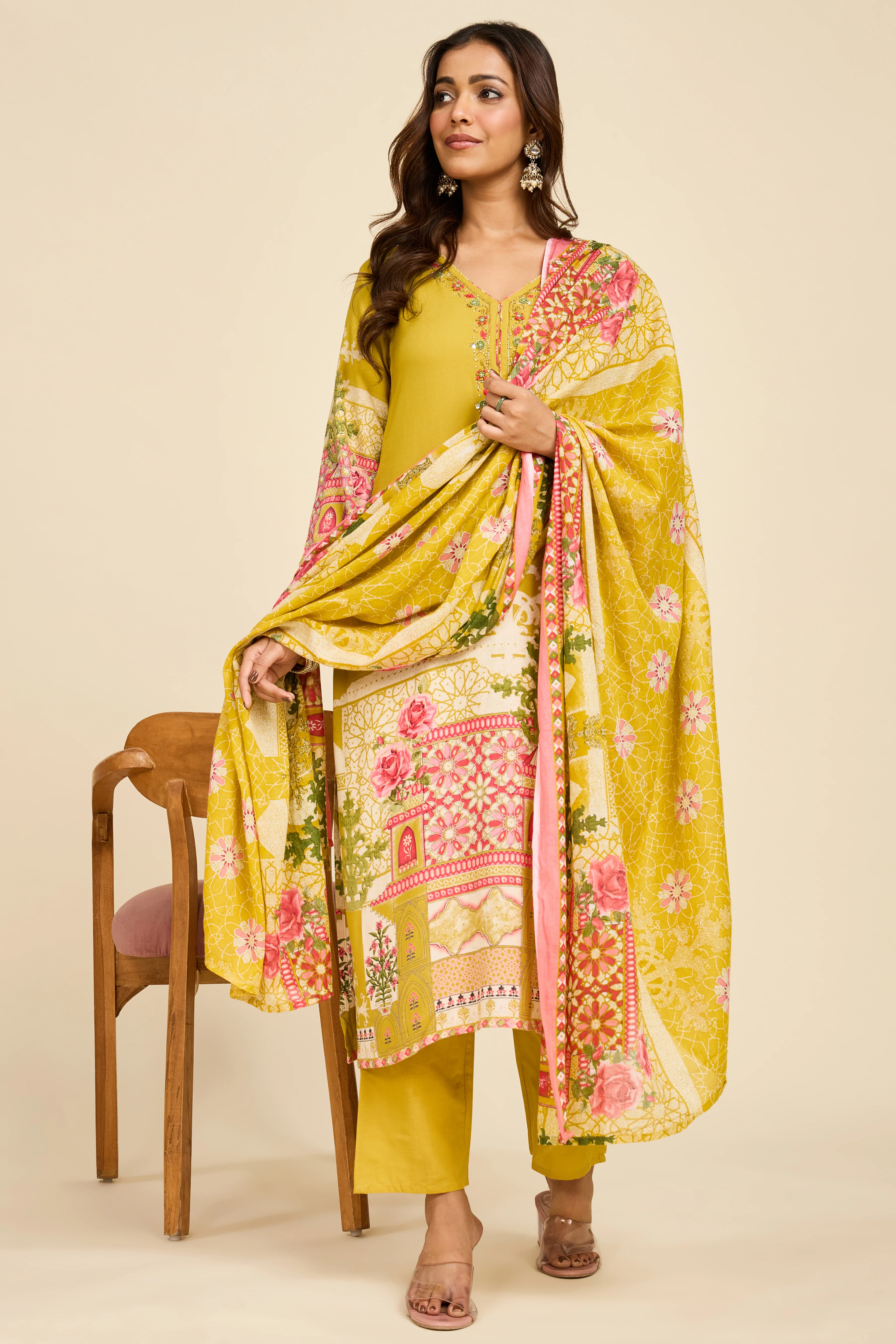 Alaya Select Pista Flora Kurta Set - Image 6
