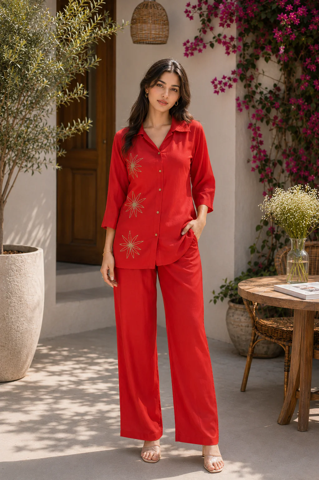 Alaya Select Red Embroidered Co-ord Set
