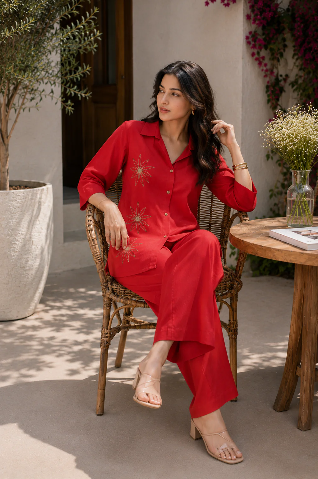 Alaya Select Red Embroidered Co-ord Set - Image 3