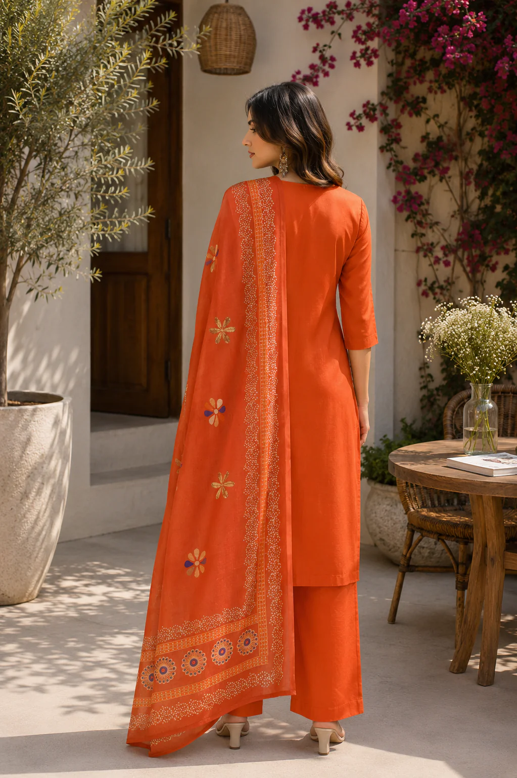 Alaya Select Rust Floral Kurta Set - Image 3