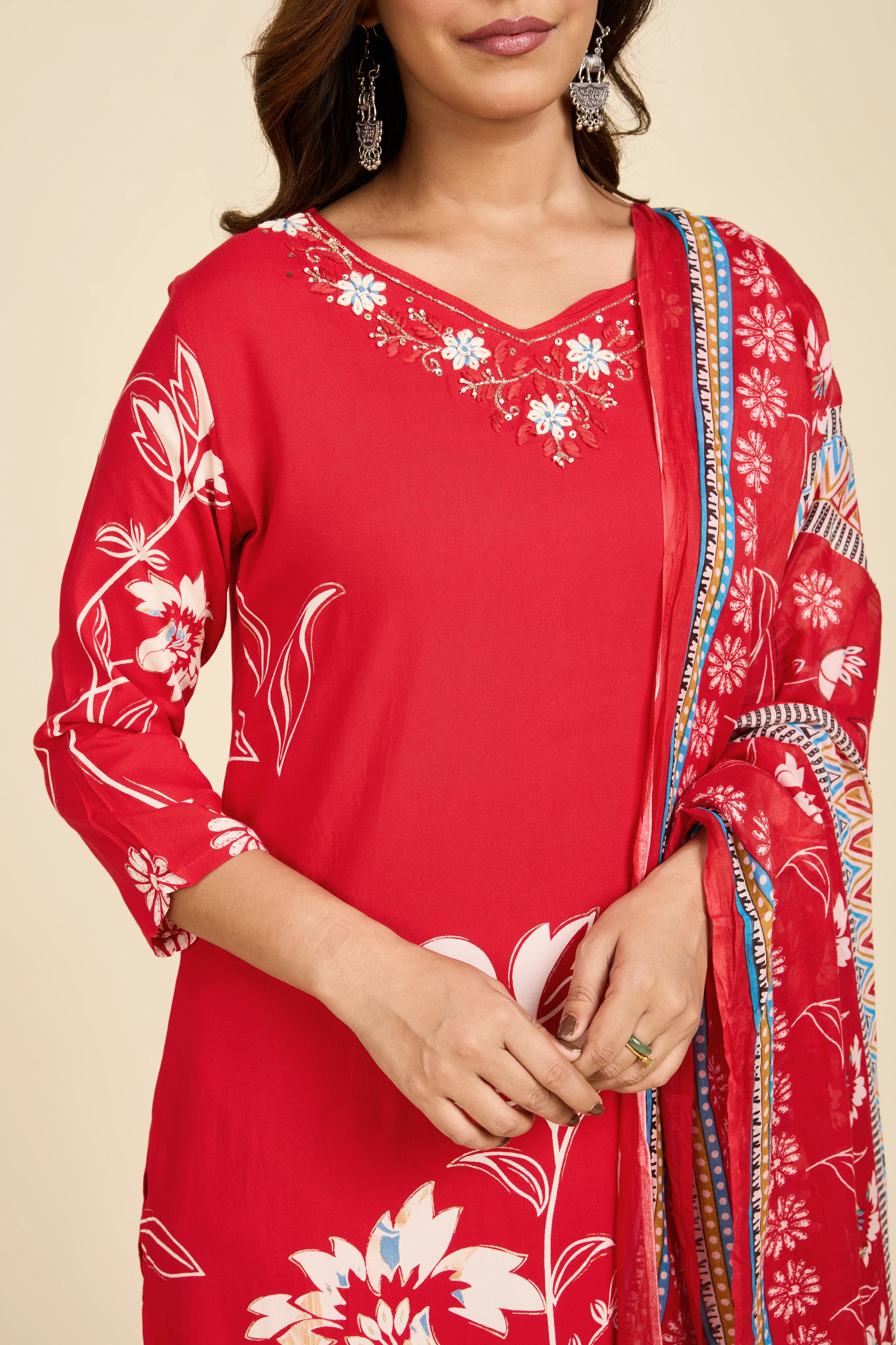 Alaya Select Scarlet Cotton Kurta Set - Image 7