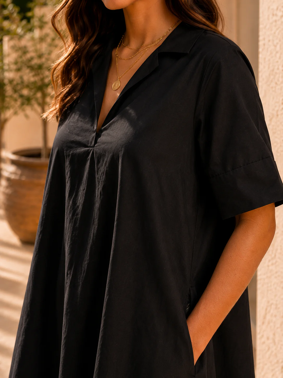 Amalfi Black Short Dress - Image 3