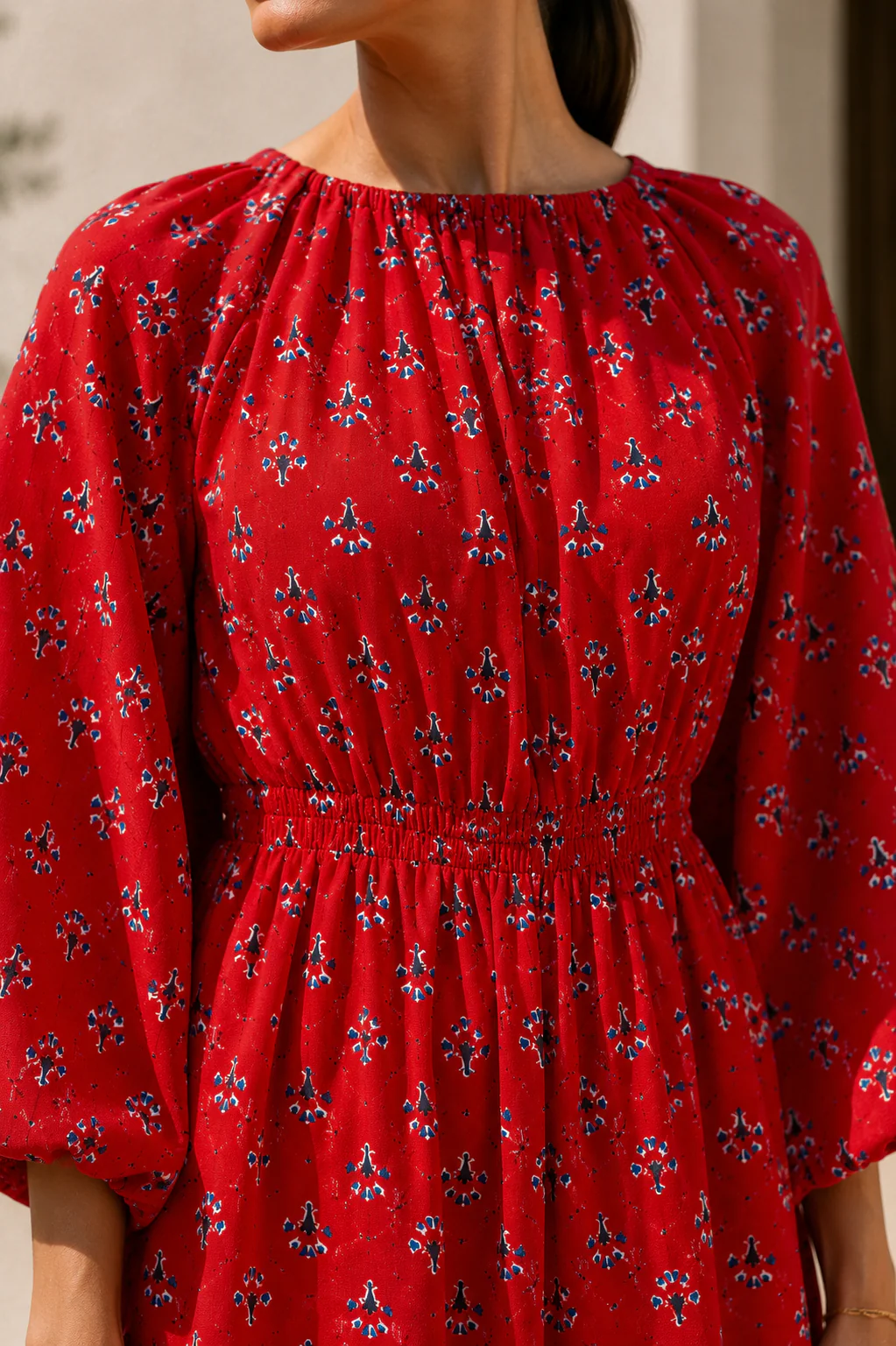 Amalfi Cherry Bloom Mini Dress - Image 4
