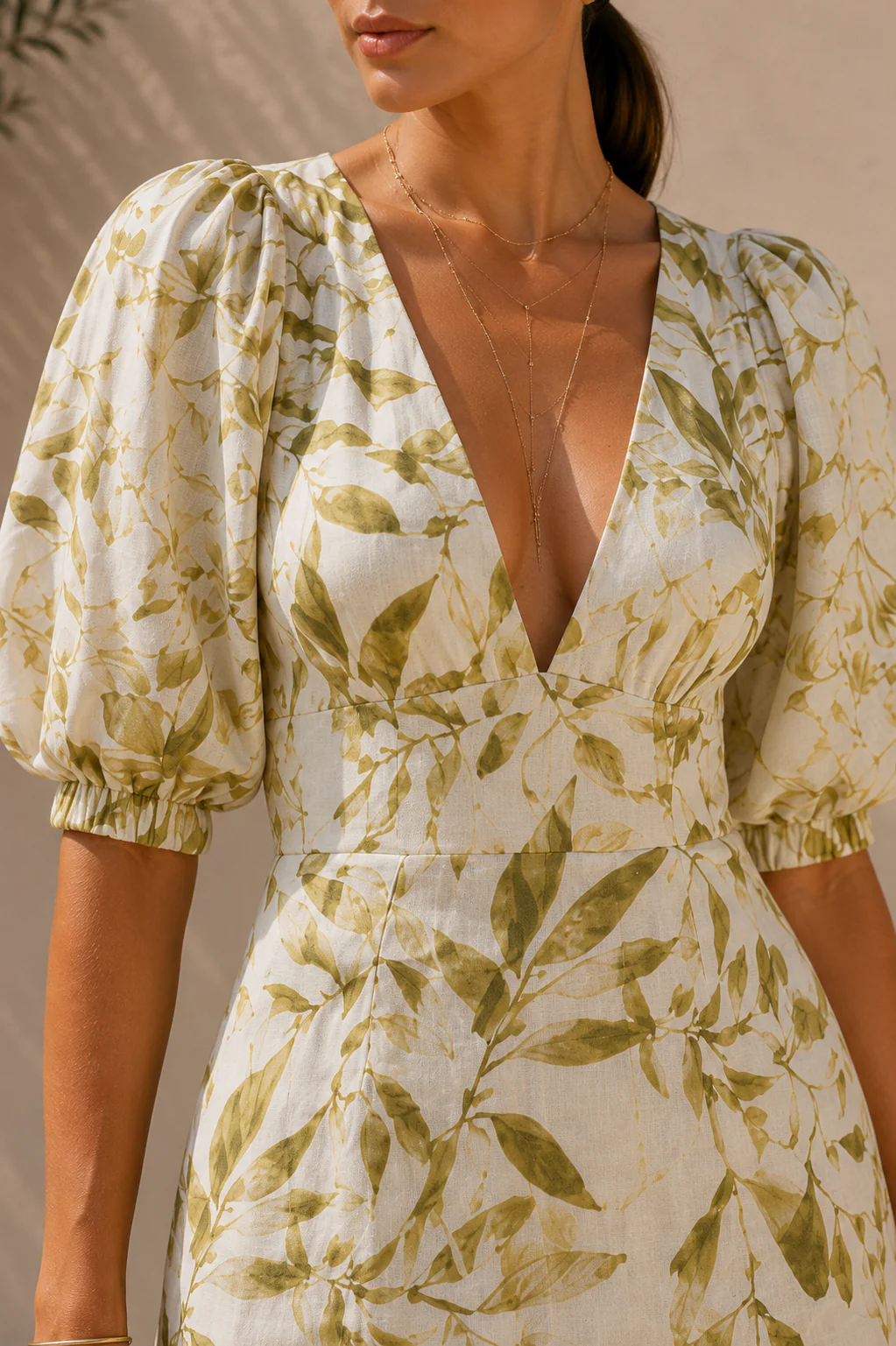 Amalfi Tuscan Leaf Short Dress - Image 4