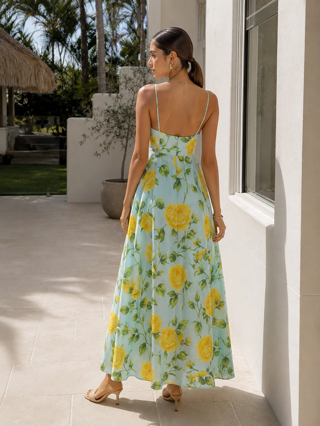 Amalfi Yellow Floral Maxi Dress - Image 5