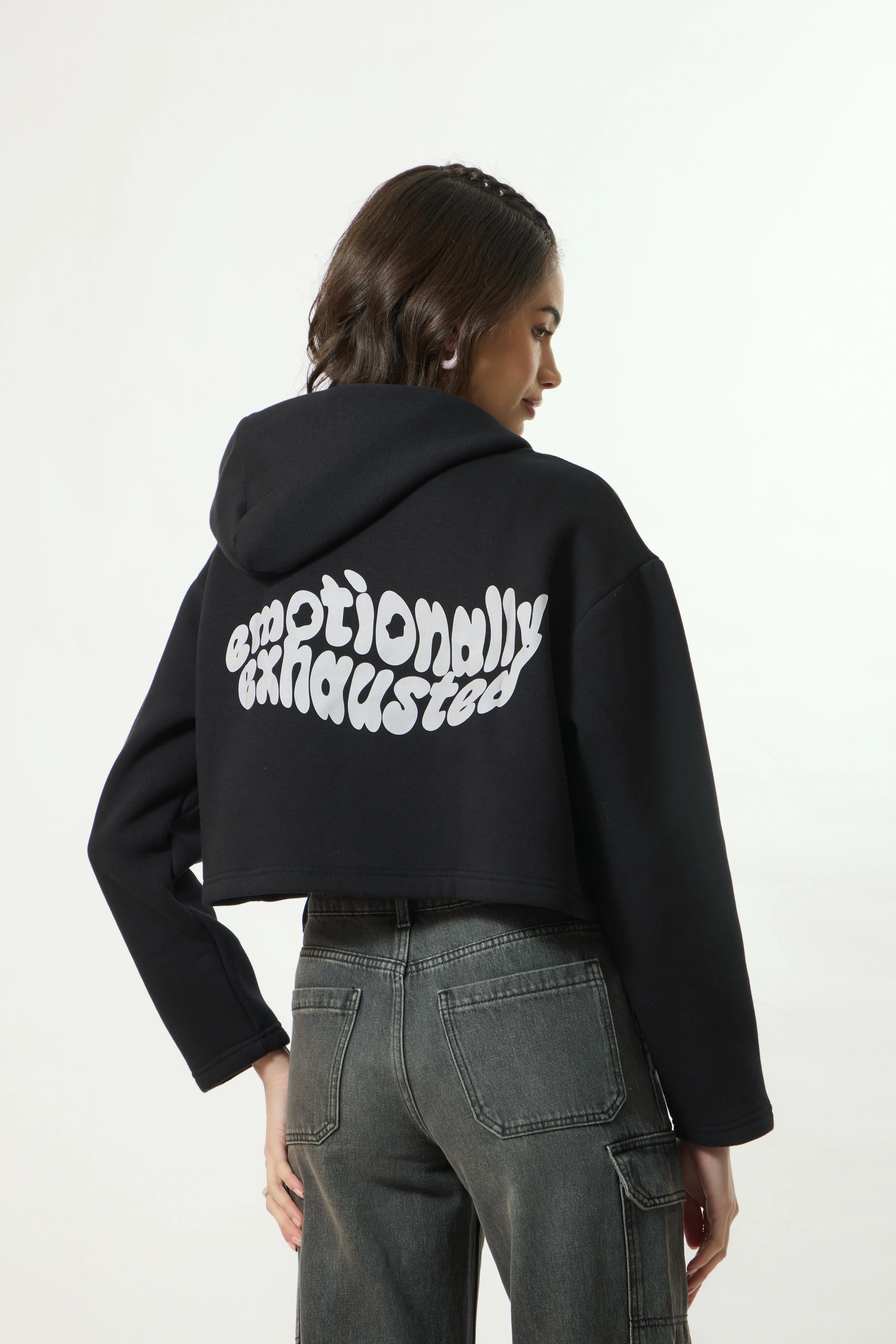 “EMOTIONALLY EXHAUSTED” Crop Hoodie - Image 6