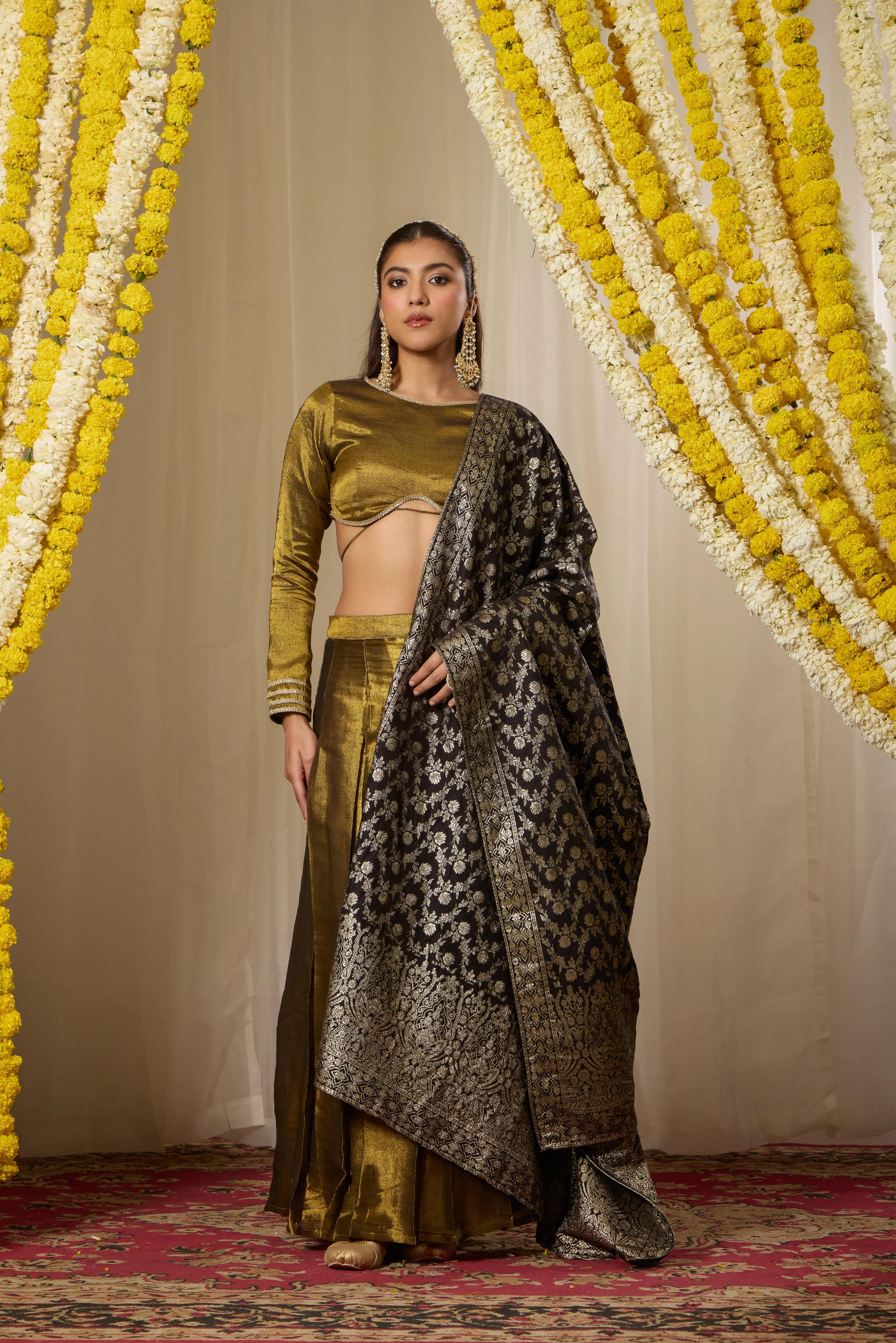 Malang Antique Gold Lehenga Set - Image 4