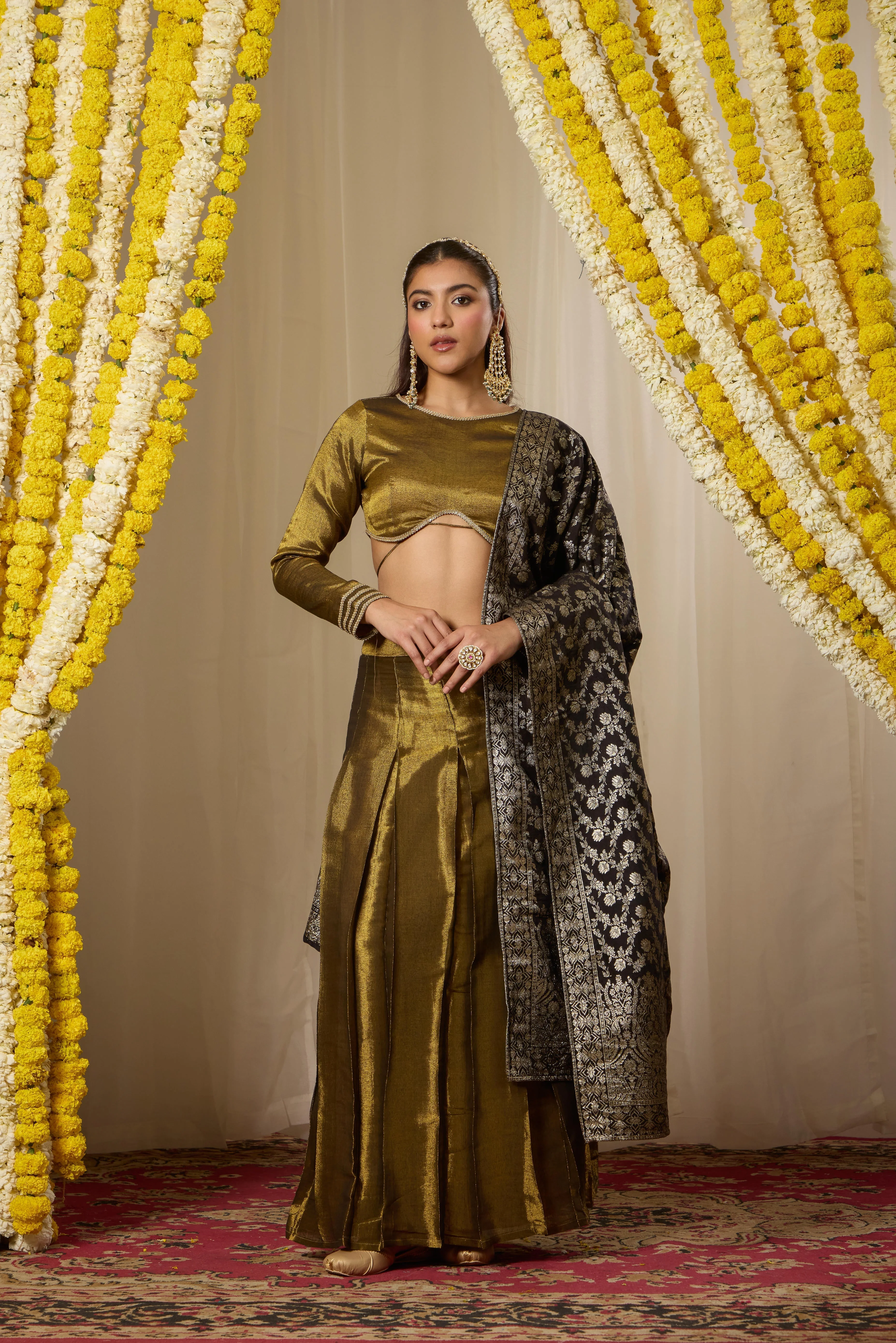 Malang Antique Gold Lehenga Set - Image 5