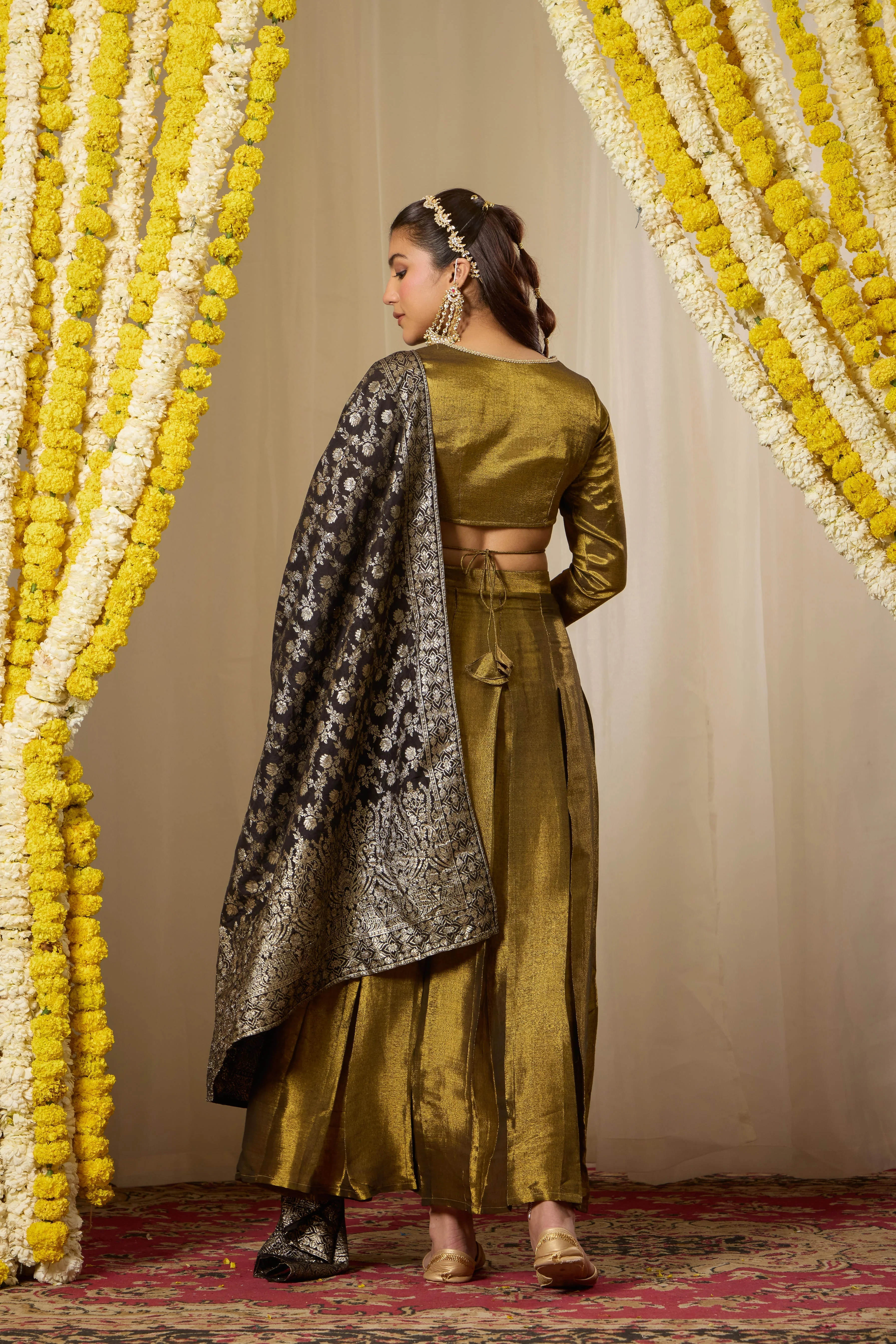 Malang Antique Gold Lehenga Set - Image 7