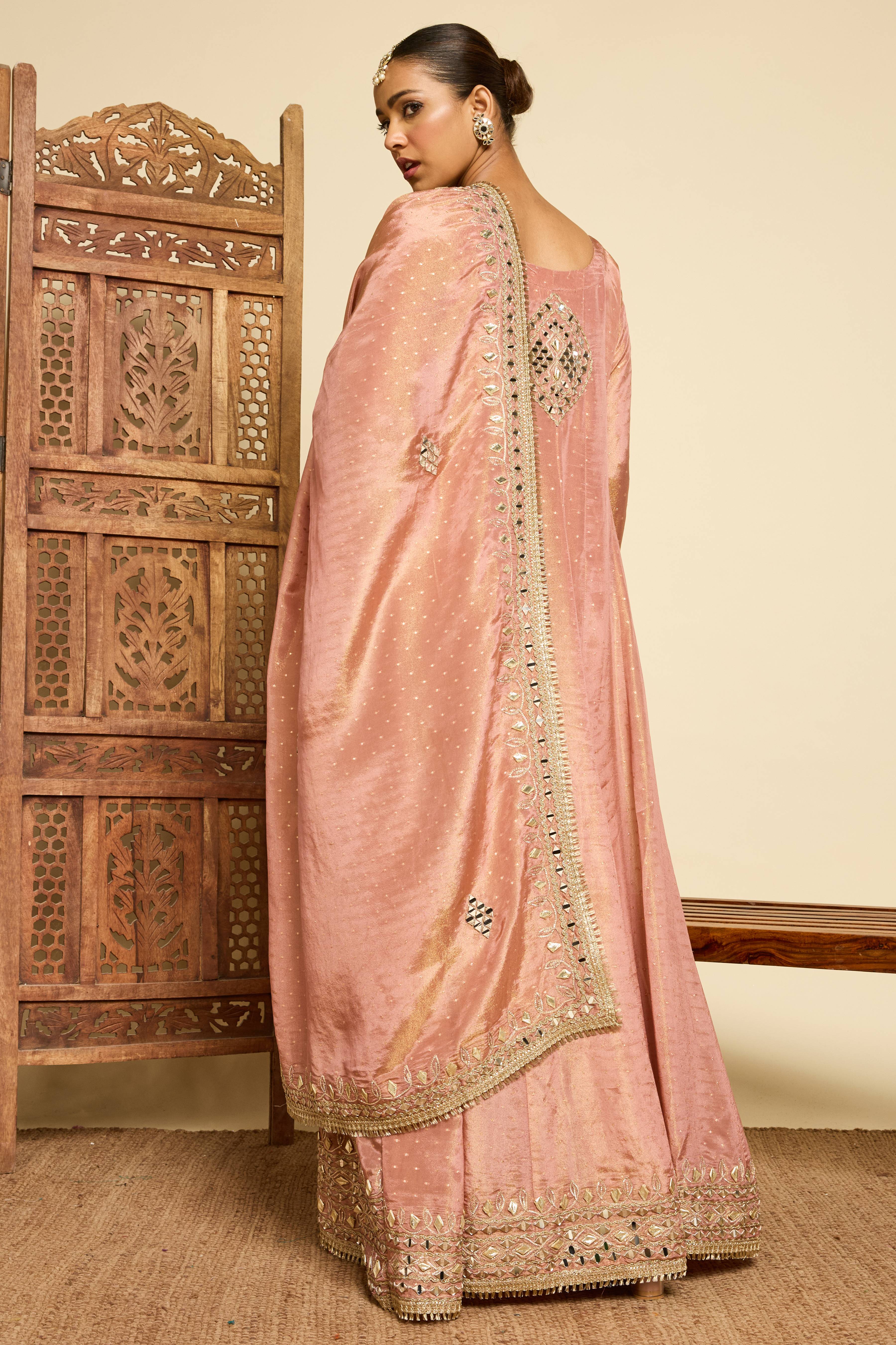 Malang Antique Rose Mirror Anarkali Set - Image 6