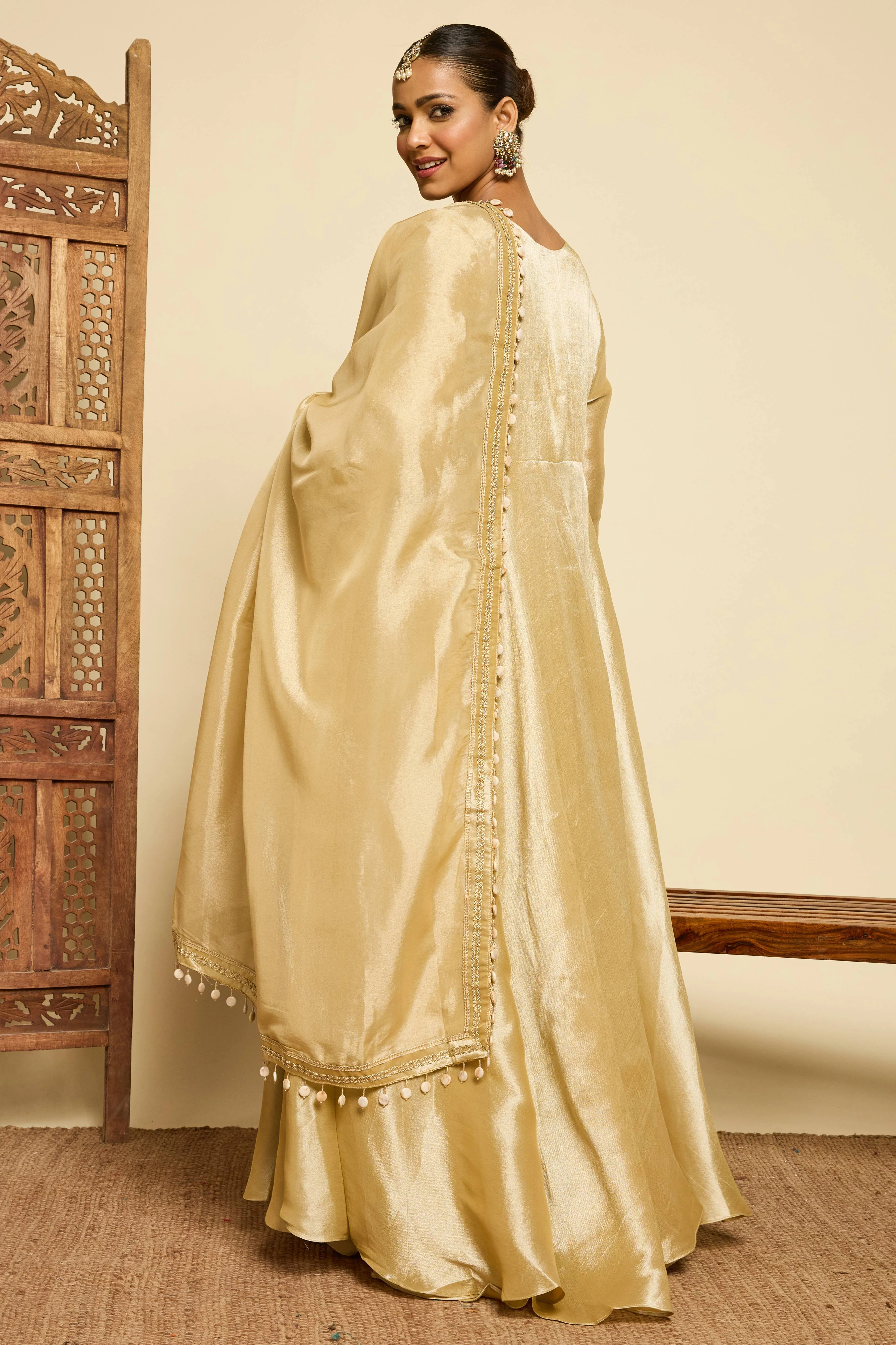 Malang Gold Anarkali Set - Image 4