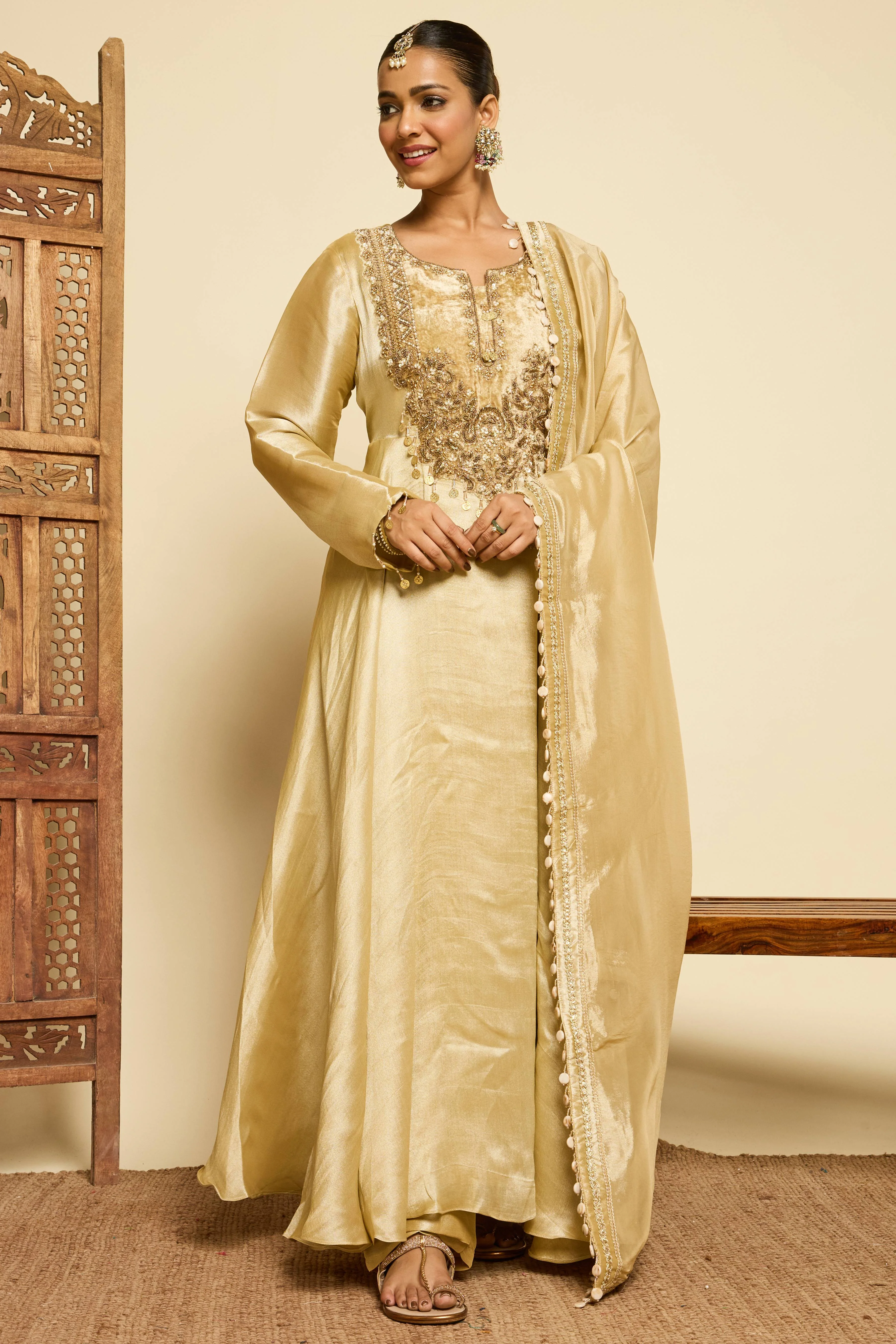 Malang Gold Anarkali Set - Image 5
