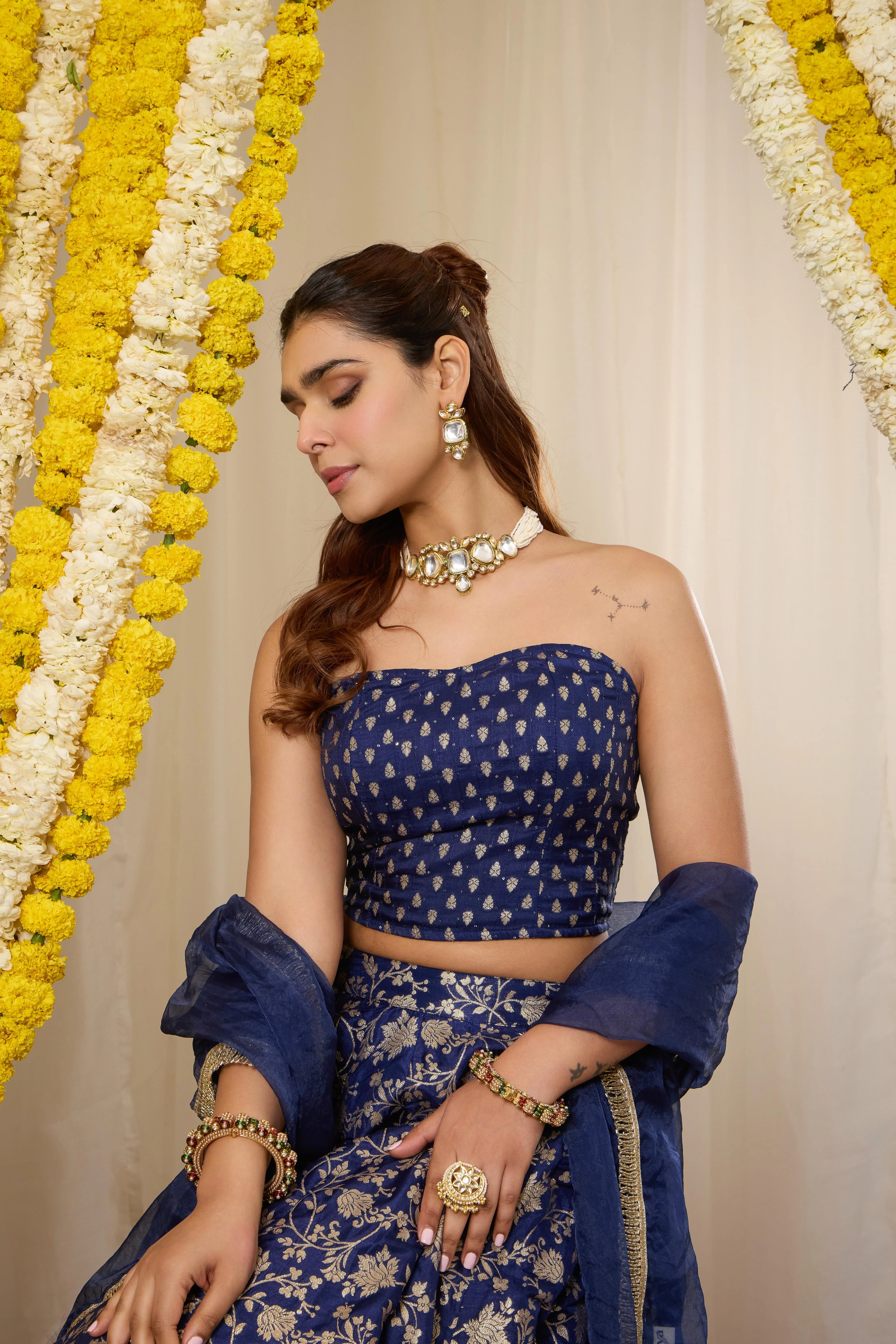 Malang Heritage Blue Lehenga Set - Image 7