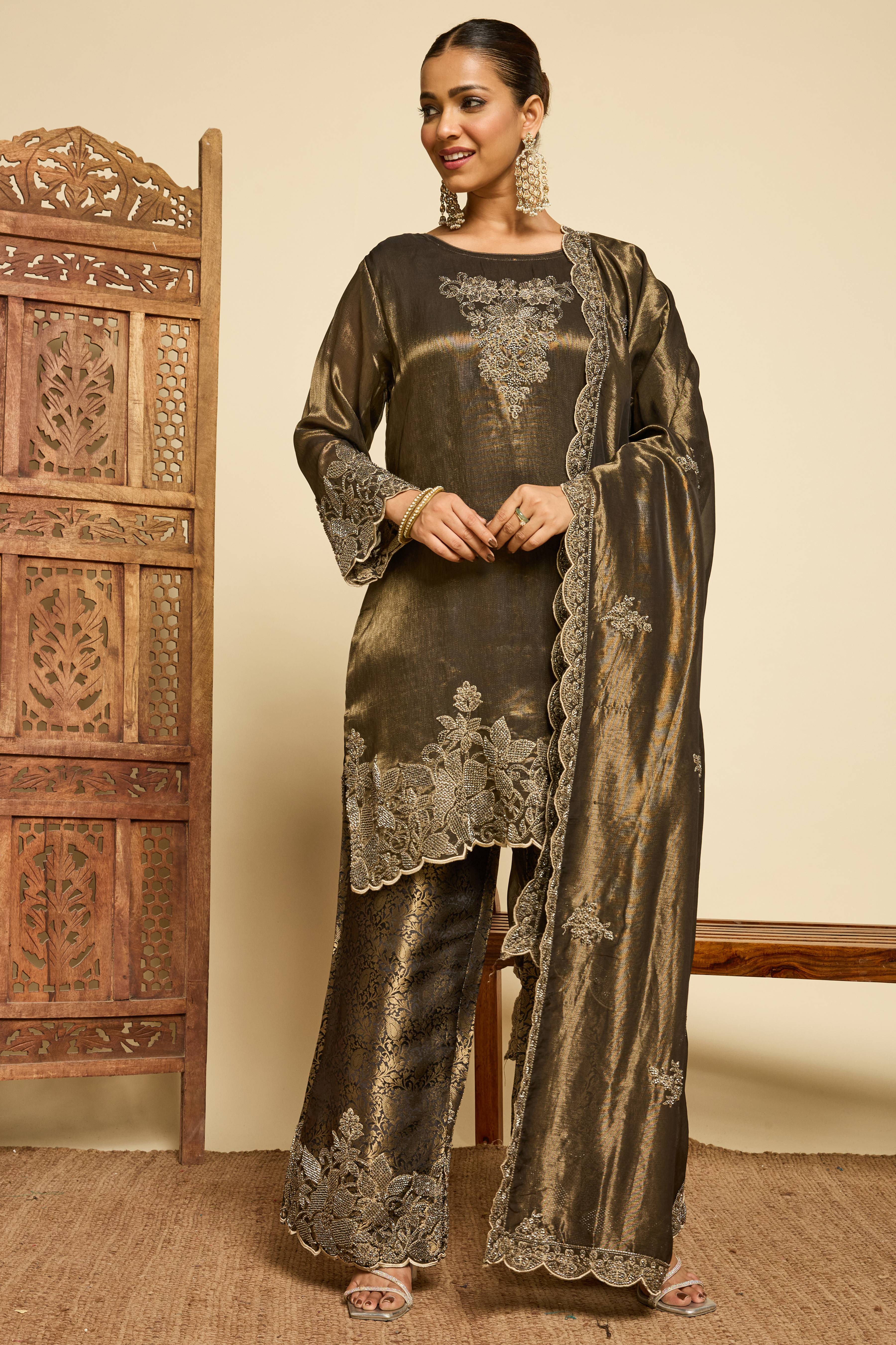 Malang Olive Dusk Sharara Set - Image 5