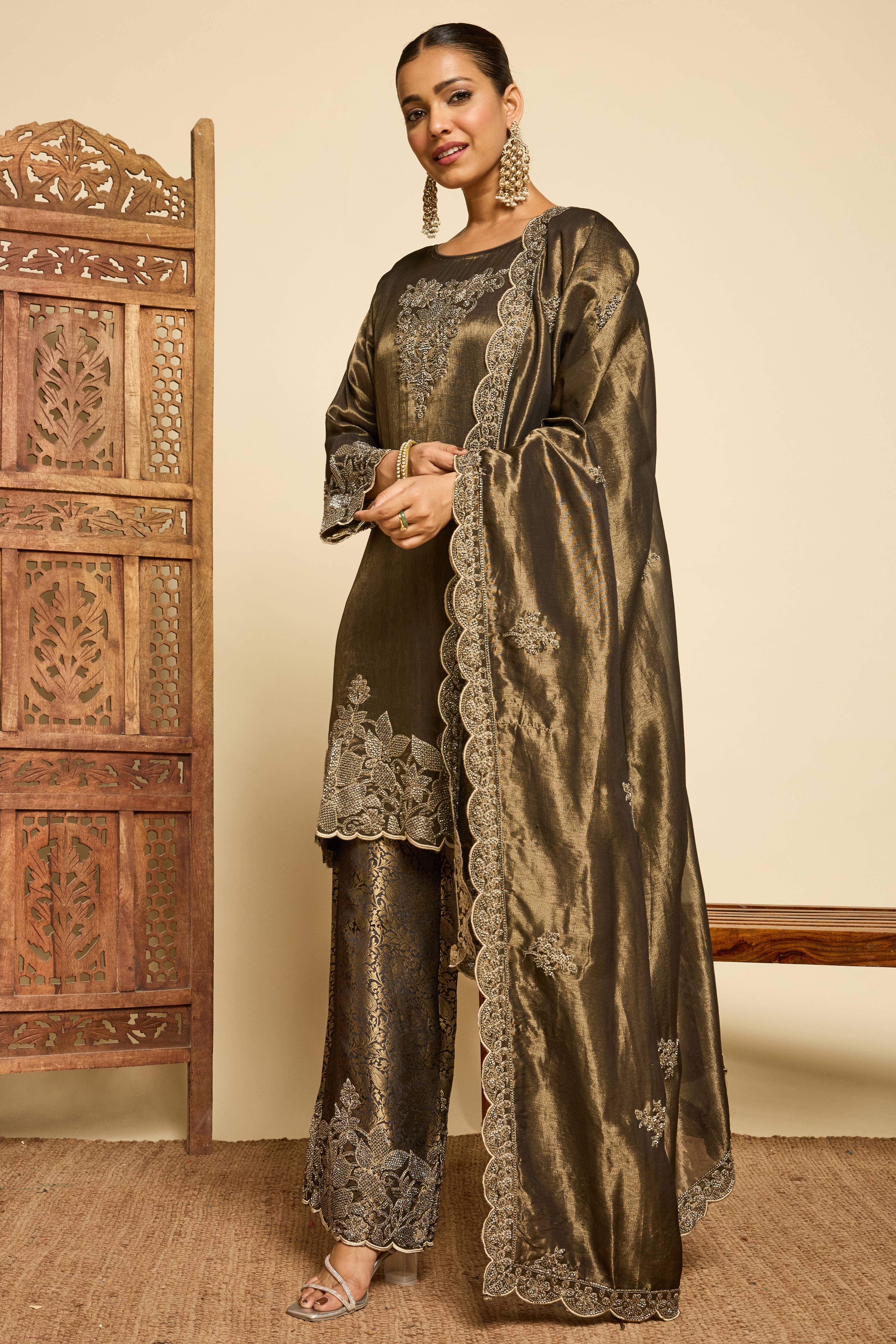 Malang Olive Dusk Sharara Set - Image 6