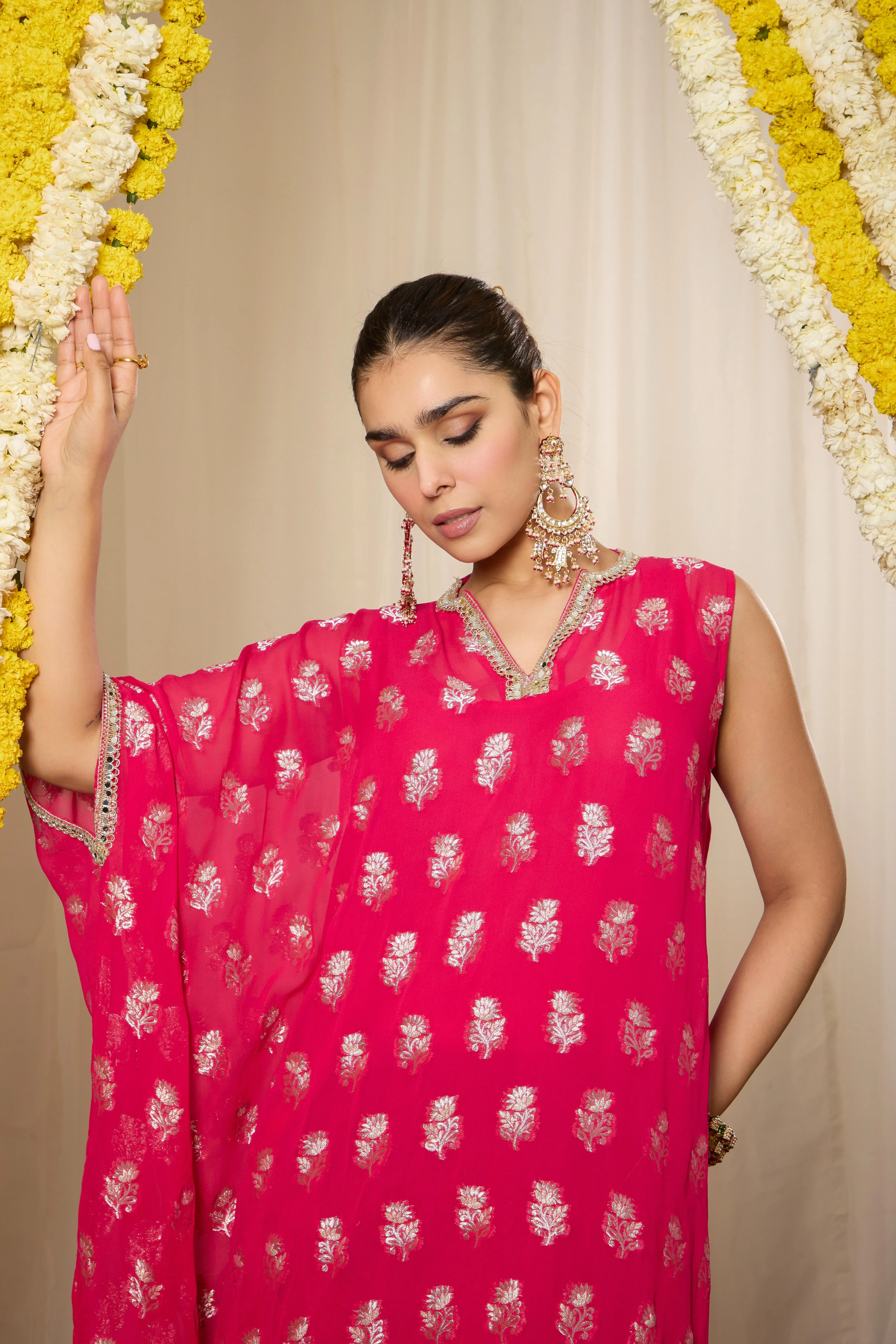 Malang Rich Fuchsia Pink Kaftan - Image 3