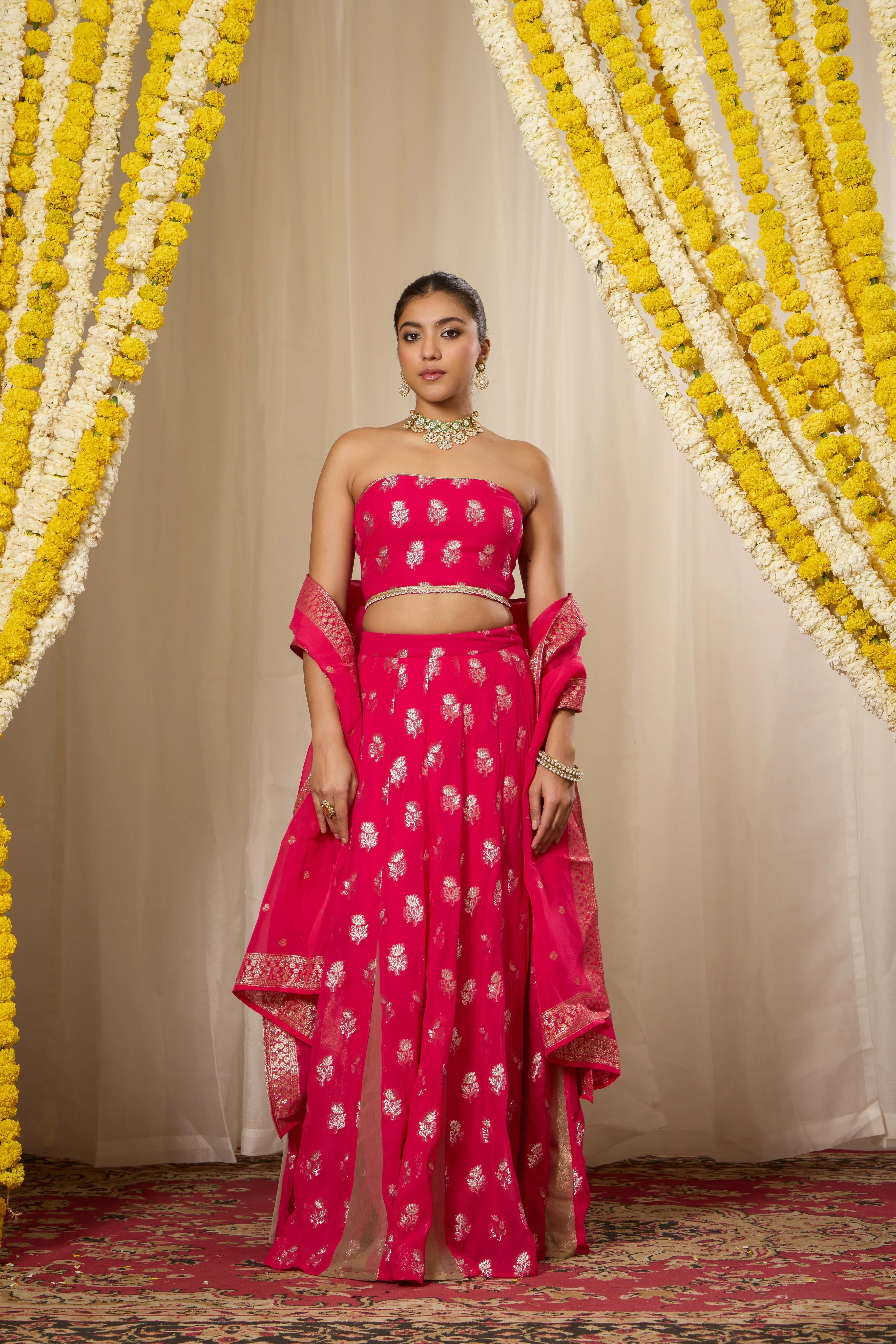 Malang Rich Fuchsia Pink Lehenga Set