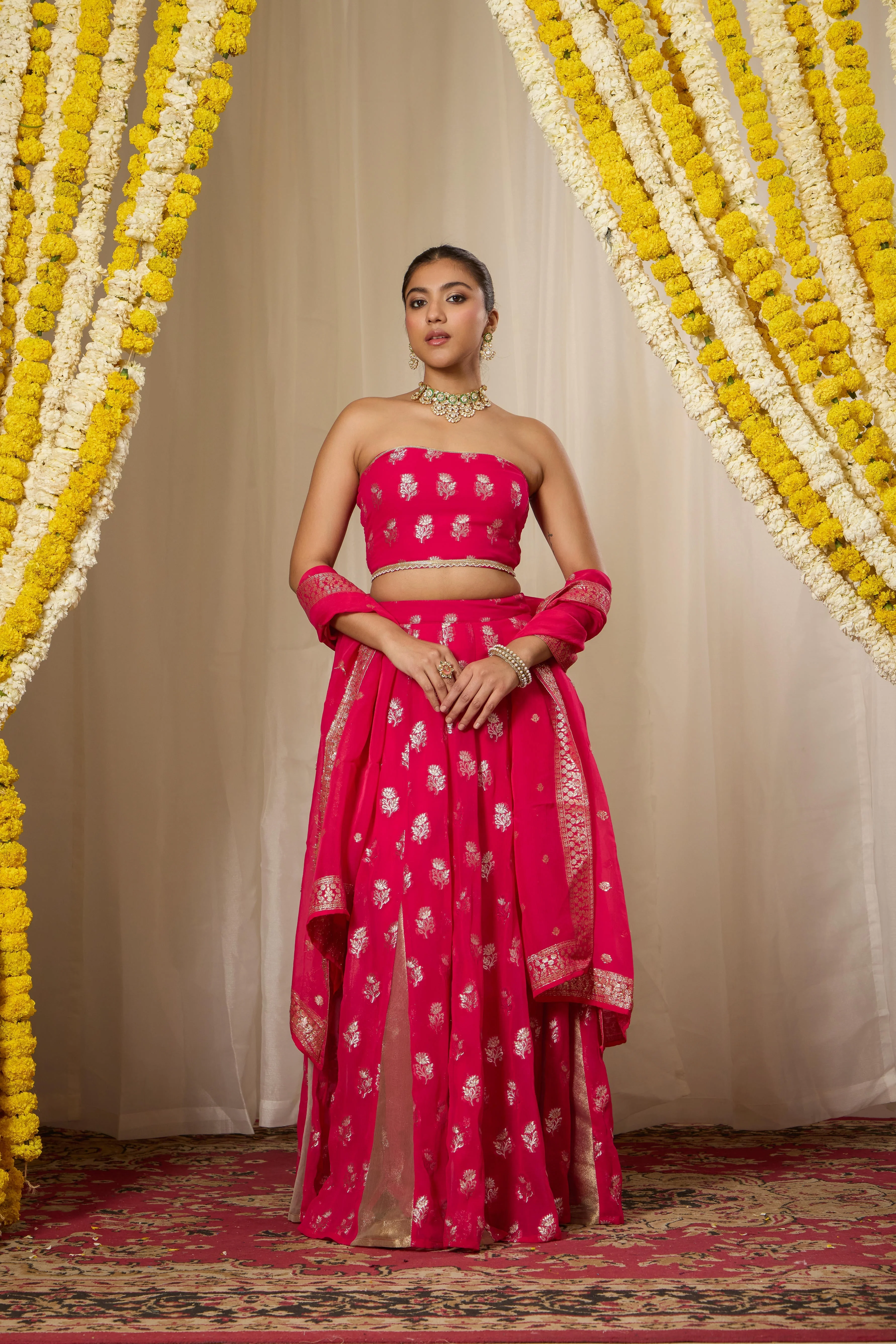 Malang Rich Fuchsia Pink Lehenga Set - Image 2