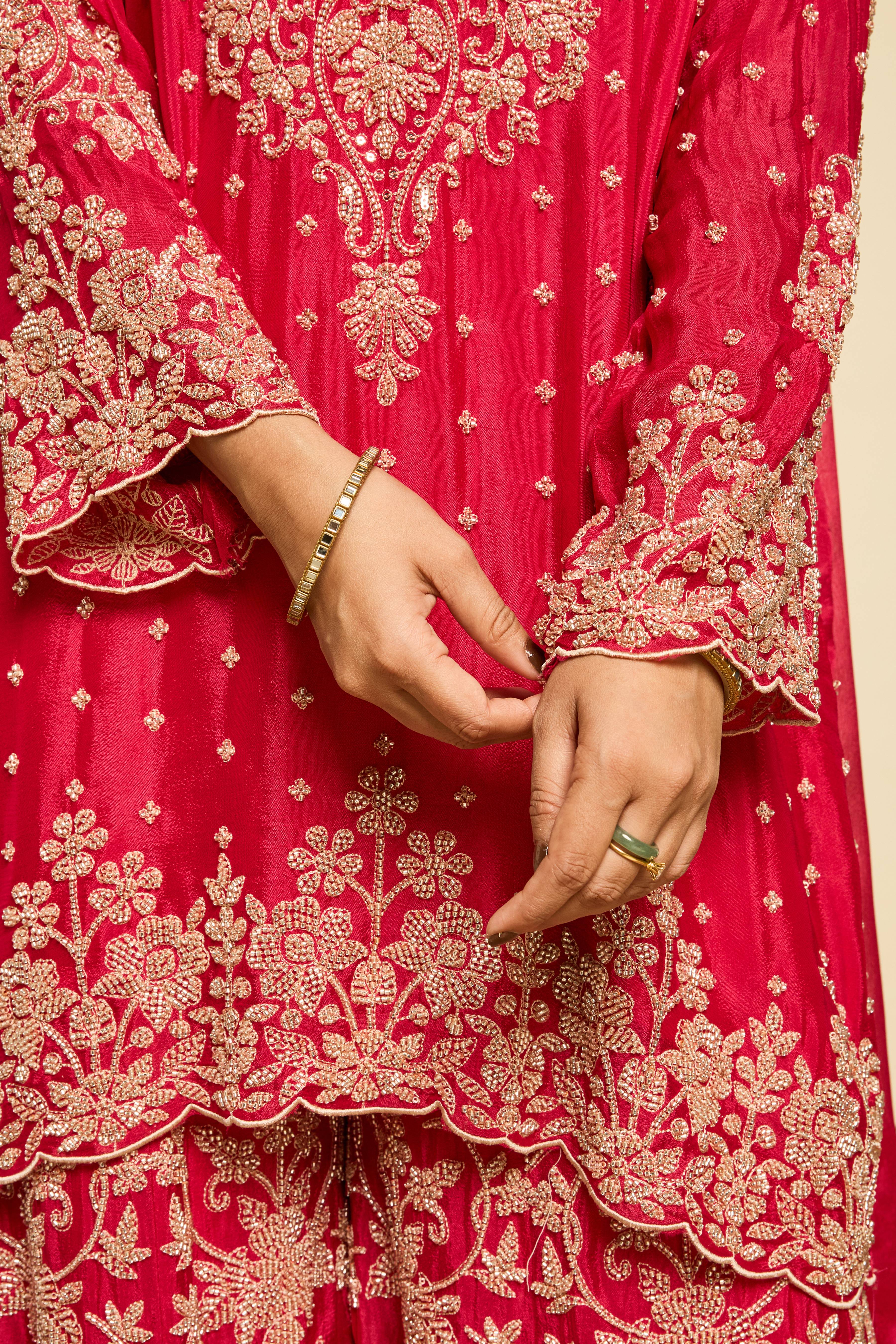 Malang Royal Crimson Sharara Set - Image 3