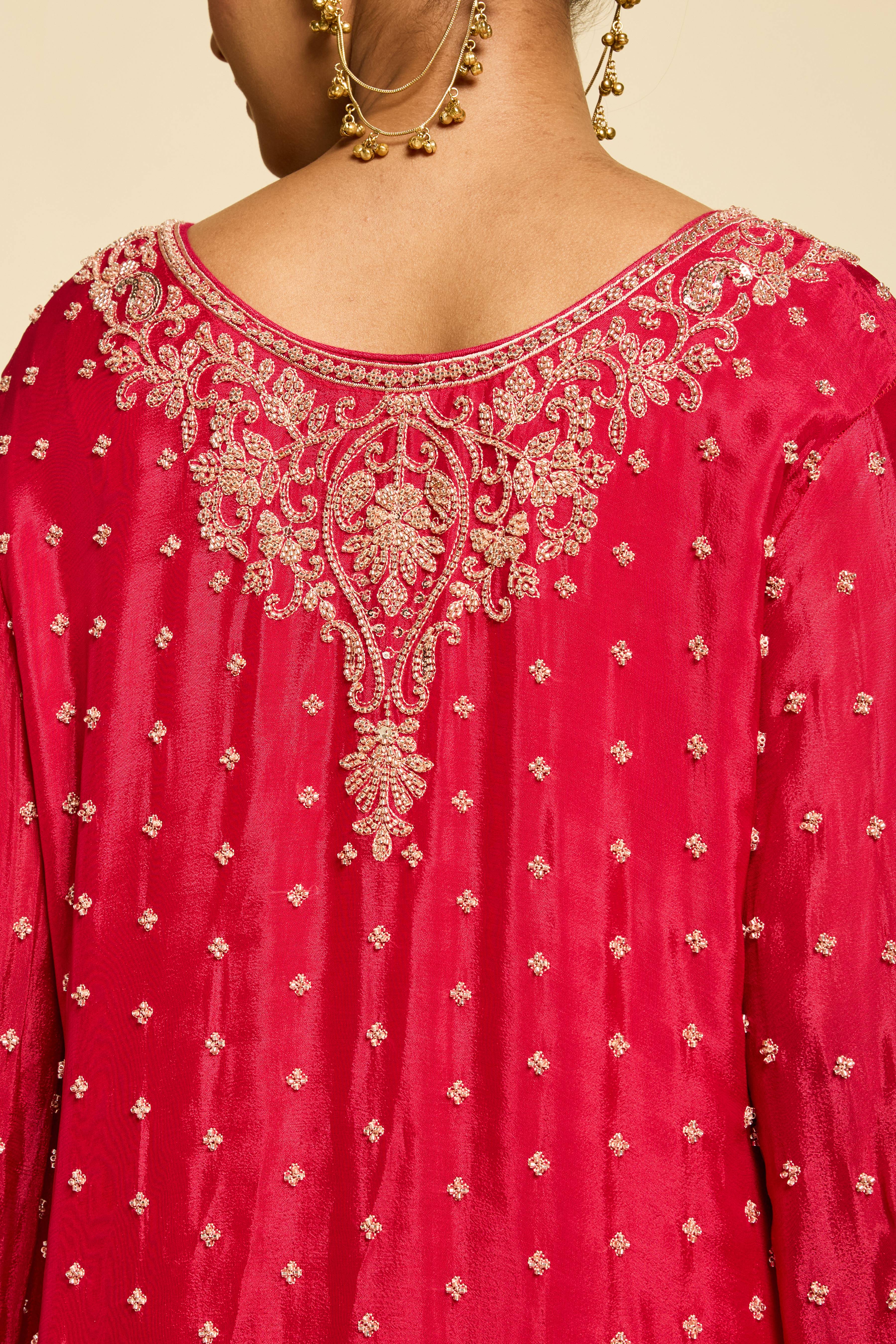 Malang Royal Crimson Sharara Set - Image 6