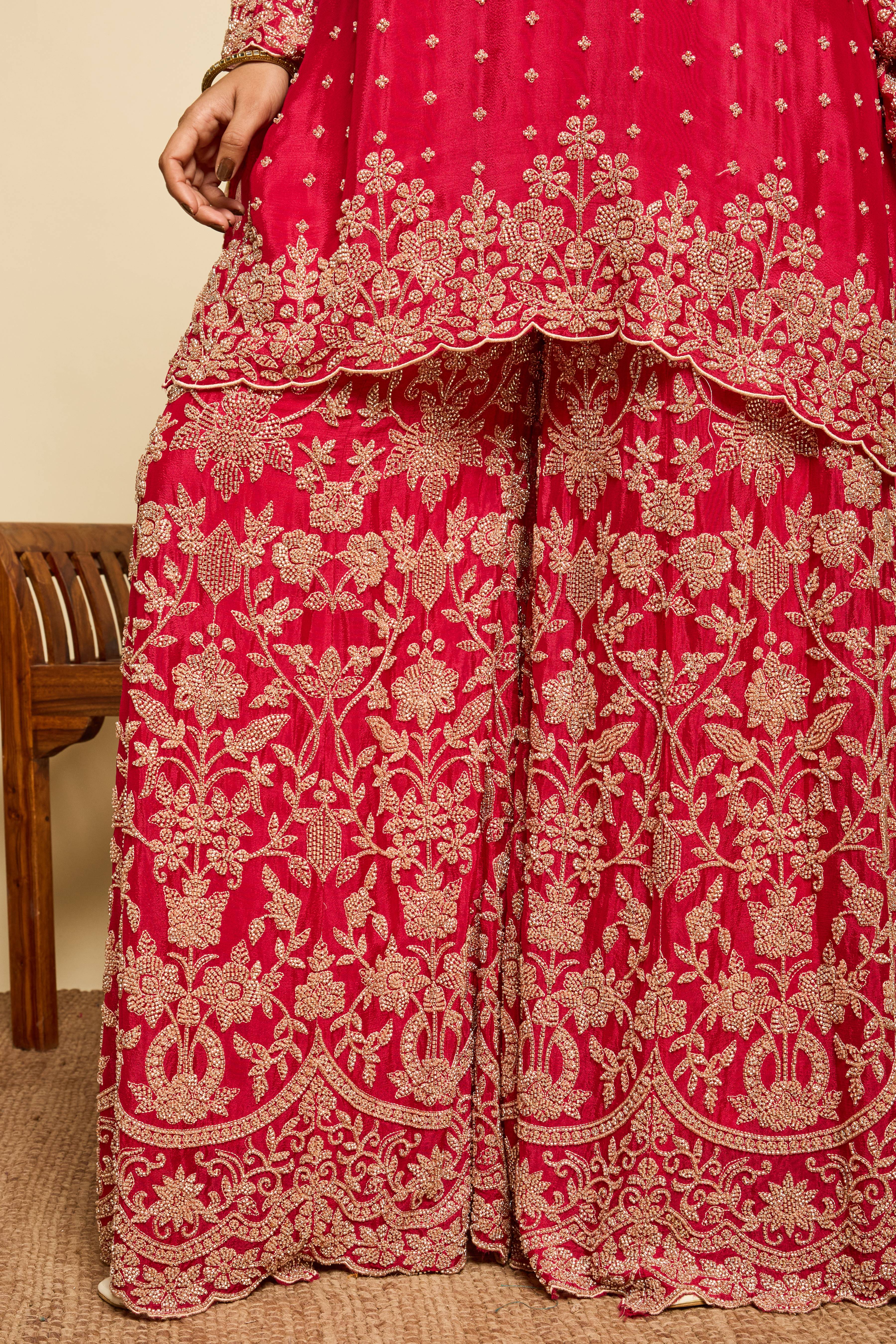 Malang Royal Crimson Sharara Set - Image 7