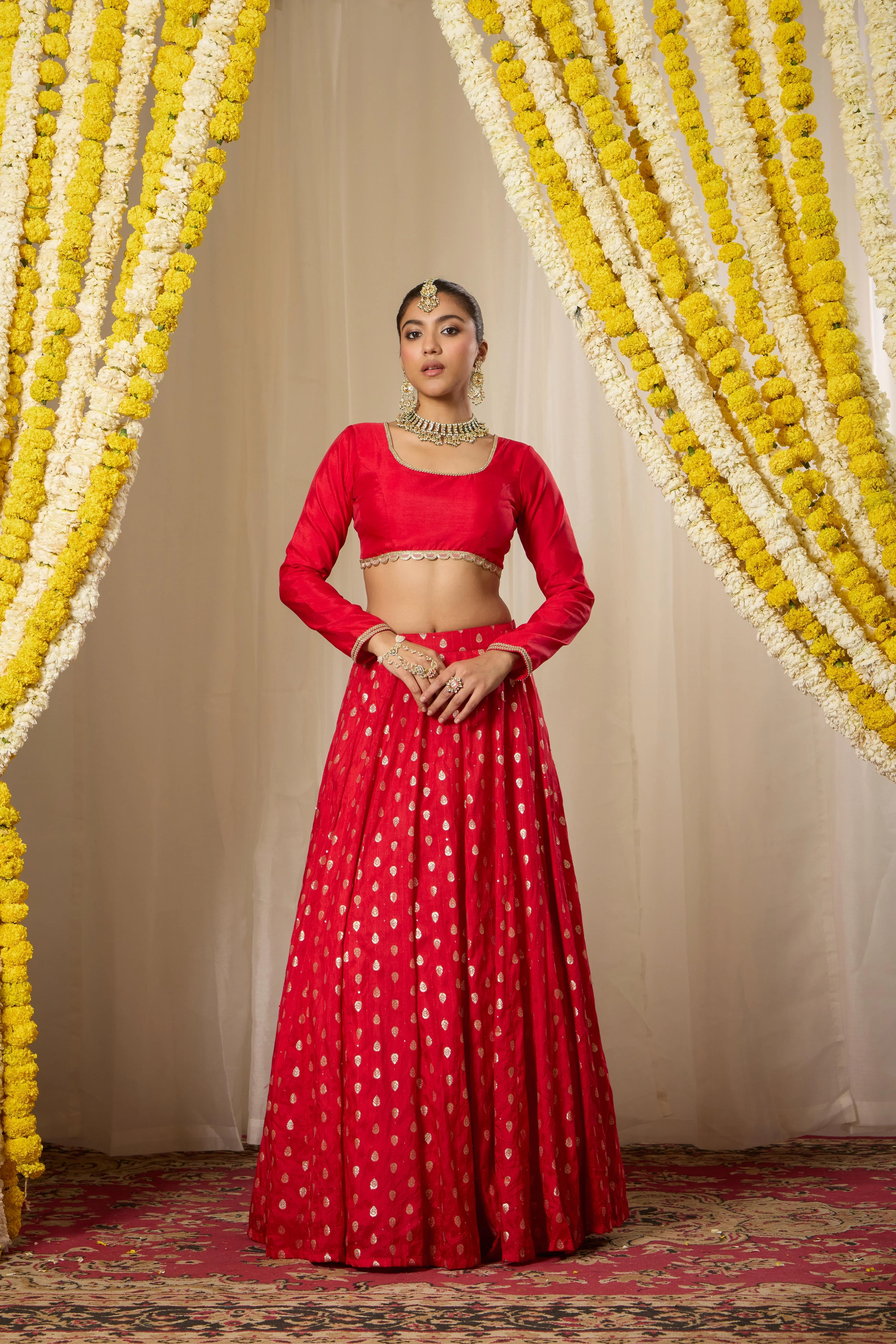 Malang Shahi Red Lehenga Set - Image 3