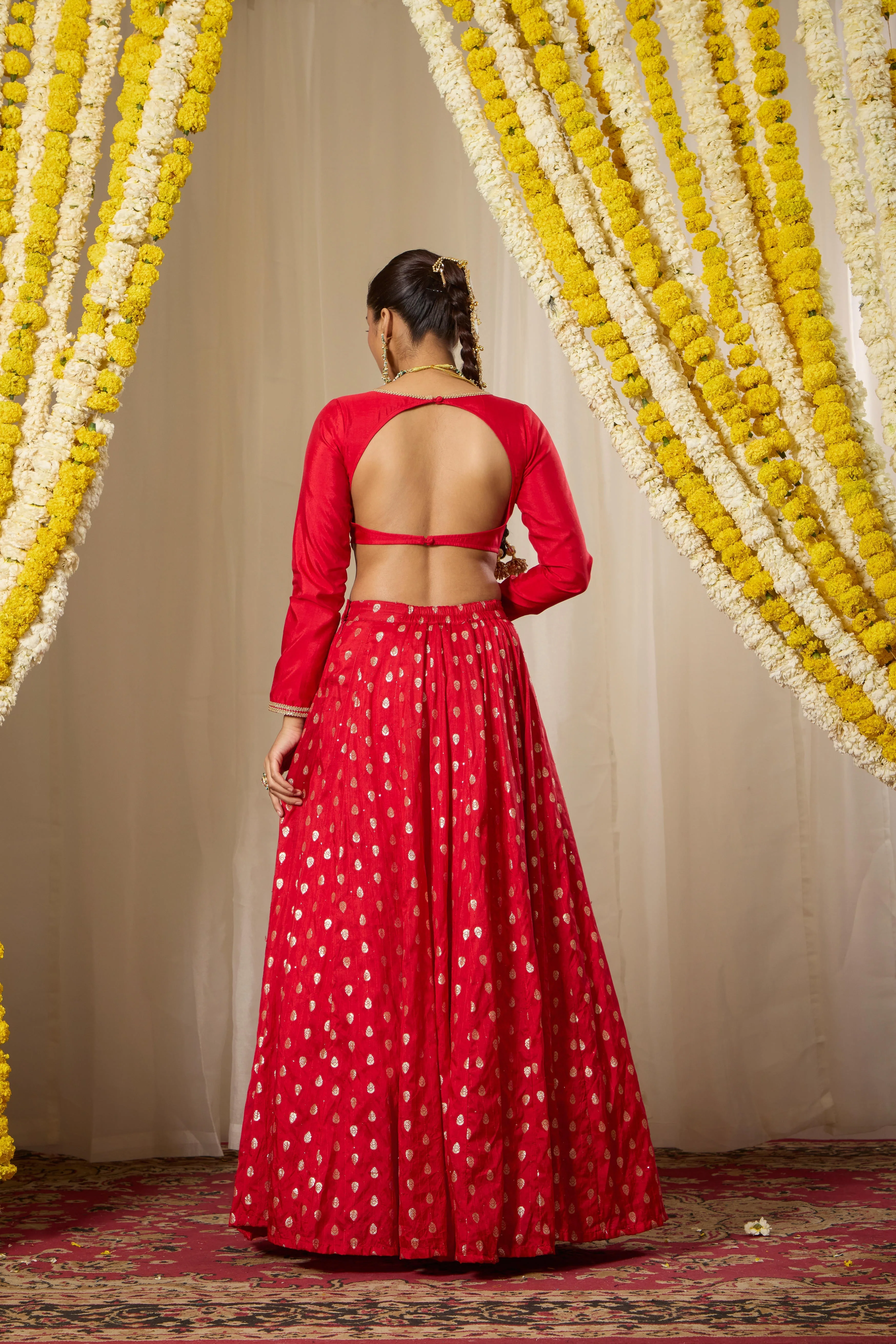 Malang Shahi Red Lehenga Set - Image 5