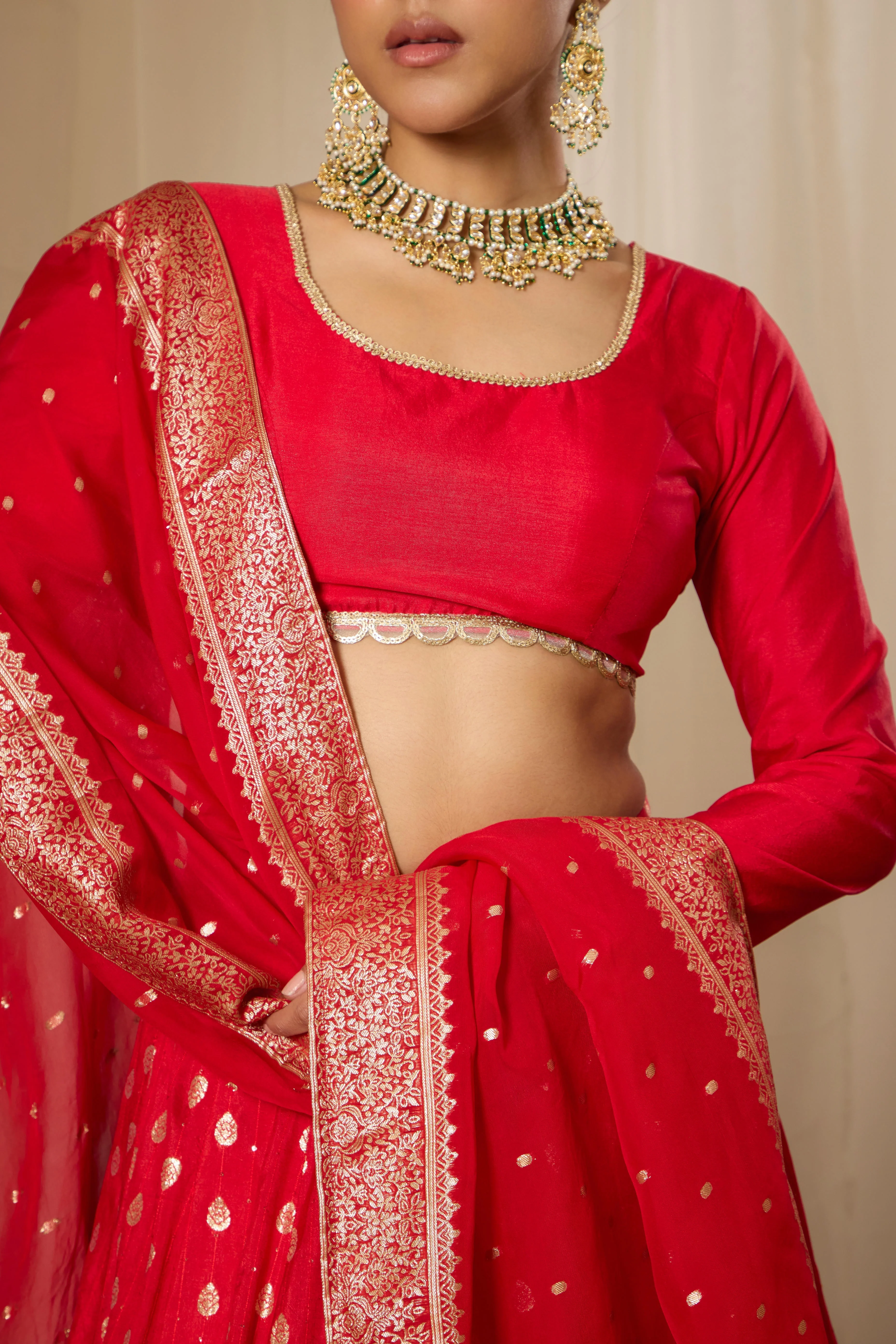 Malang Shahi Red Lehenga Set - Image 6