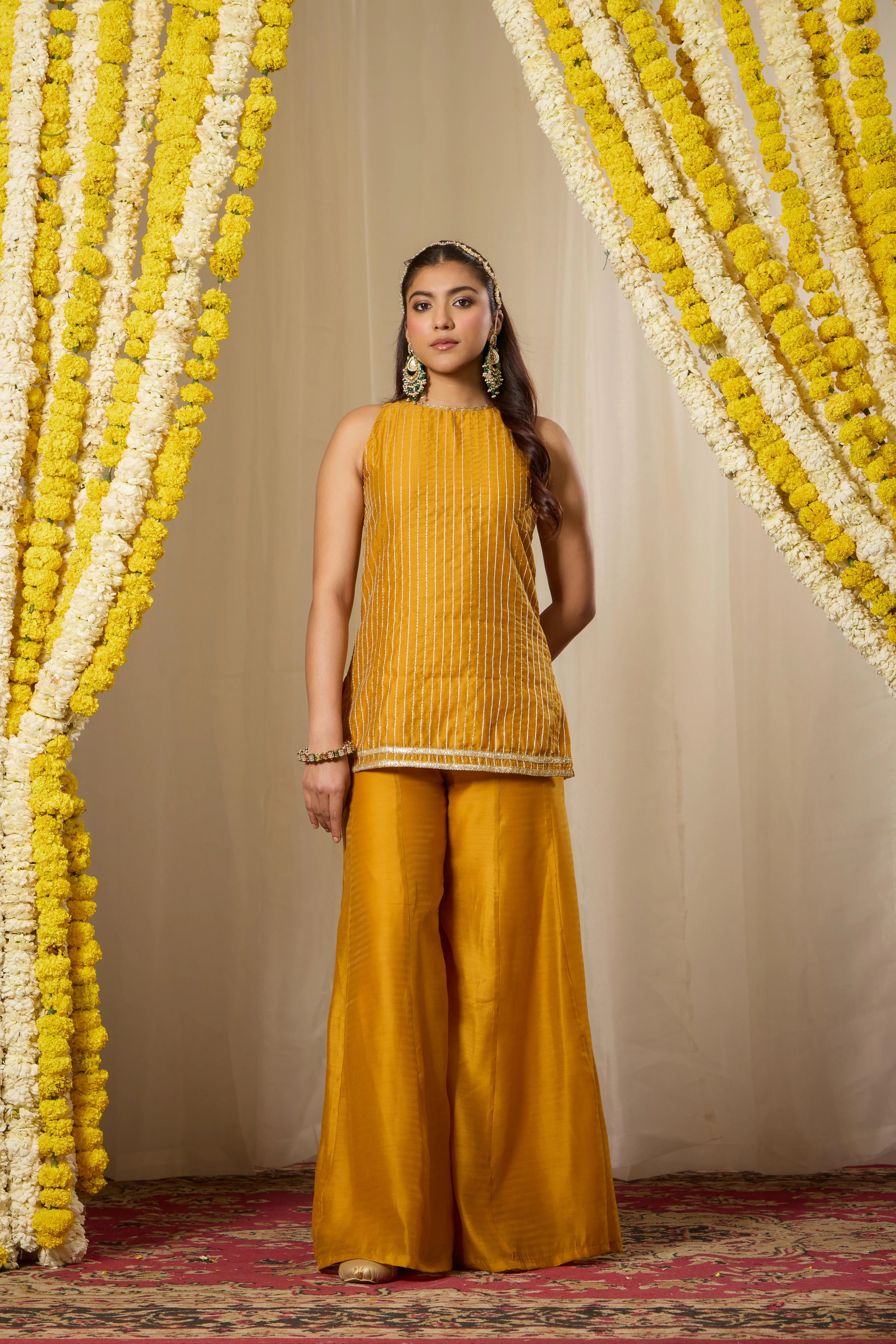 Malang Soft Amber Kurta Sharara Set - Image 3